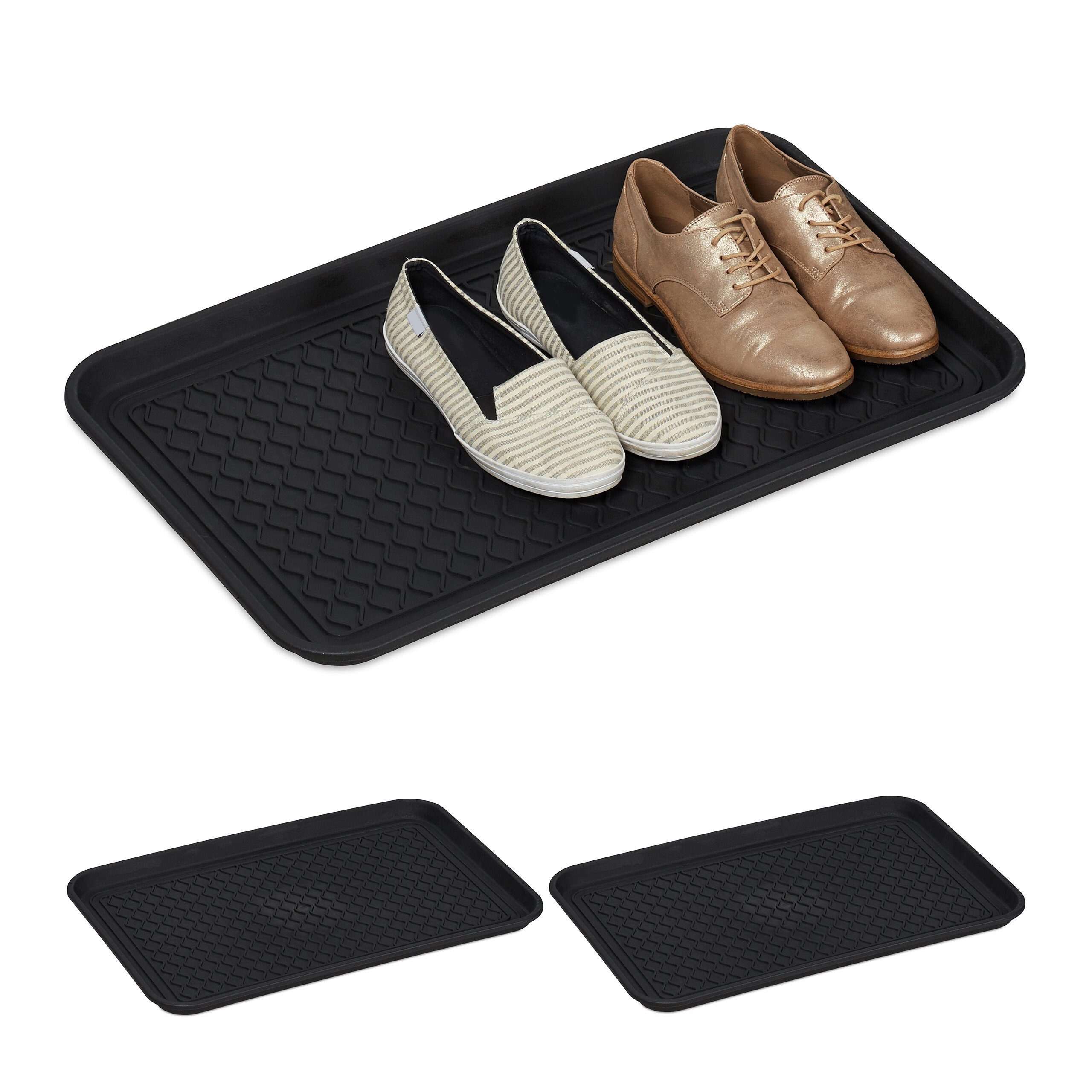 relaxdays Schuhabtropfschale 3er Set Schuhabtropfschale 60 x 40 cm (3-tlg)