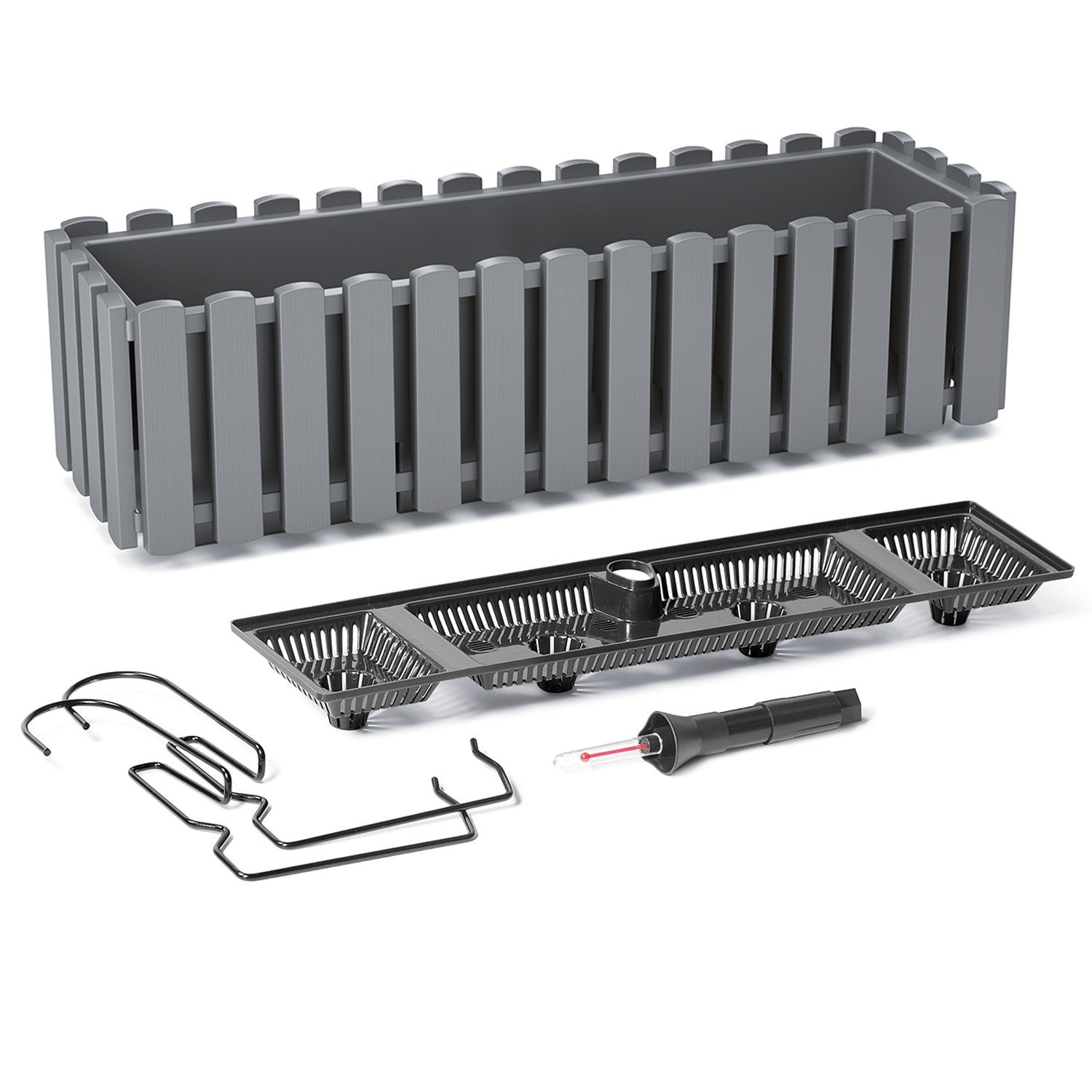 KAGM Blumenkasten Balkonkasten Pflanzkasten Landhausoptik mit Halterung