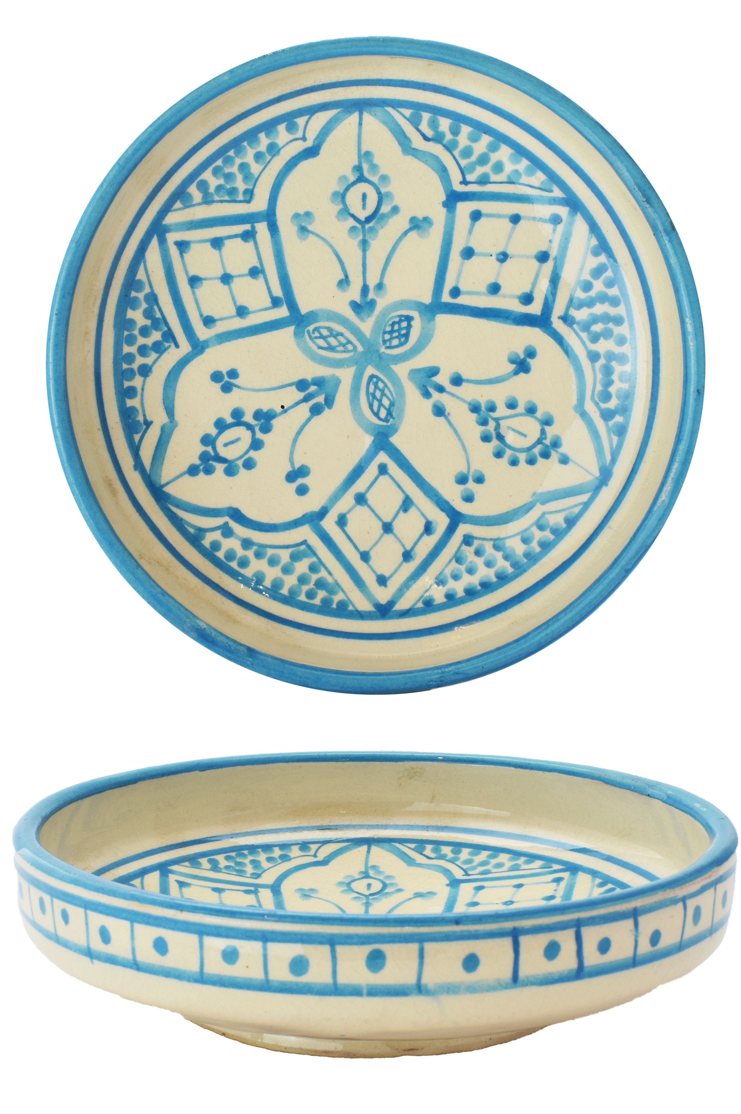 Marrakesch Orient & Mediterran Interior Dipschale Marokkanische Keramikschale Alijan Handarbeit aus Keramik, Blau 20 cm, Keramik, (1-tlg), Handarbeit