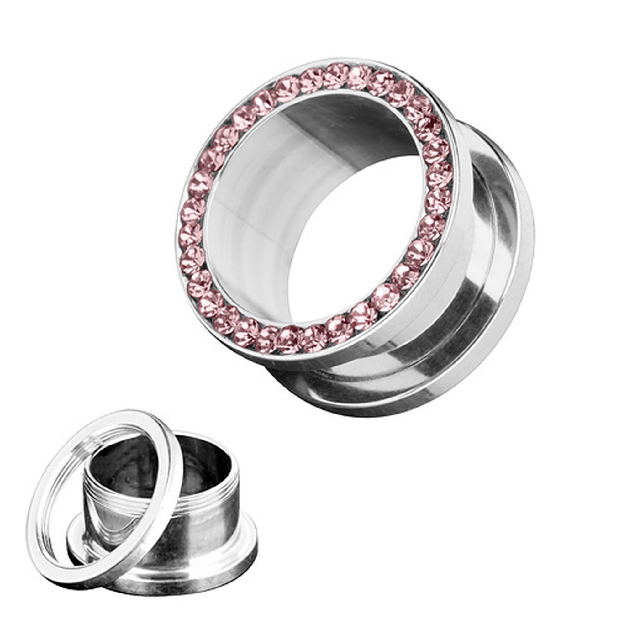 Taffstyle Plug Piercing Edelstahl Zirkonia Kristall, günstig online kaufen