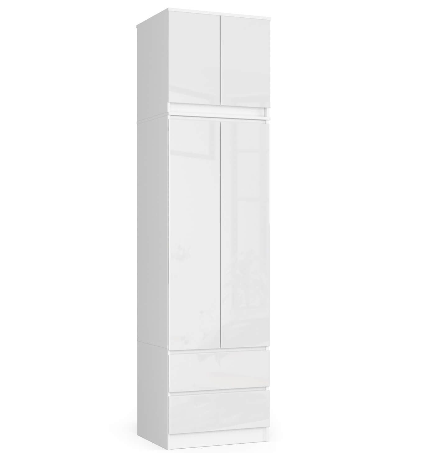 Raumhirsch Furniture Kleiderschrank mit 2Türen - Funktionaler Stauraum - Schlafzimmerschrank Kleiderschrank mit Soft-Close, Eiche-Dekor, 180x120x50 cm