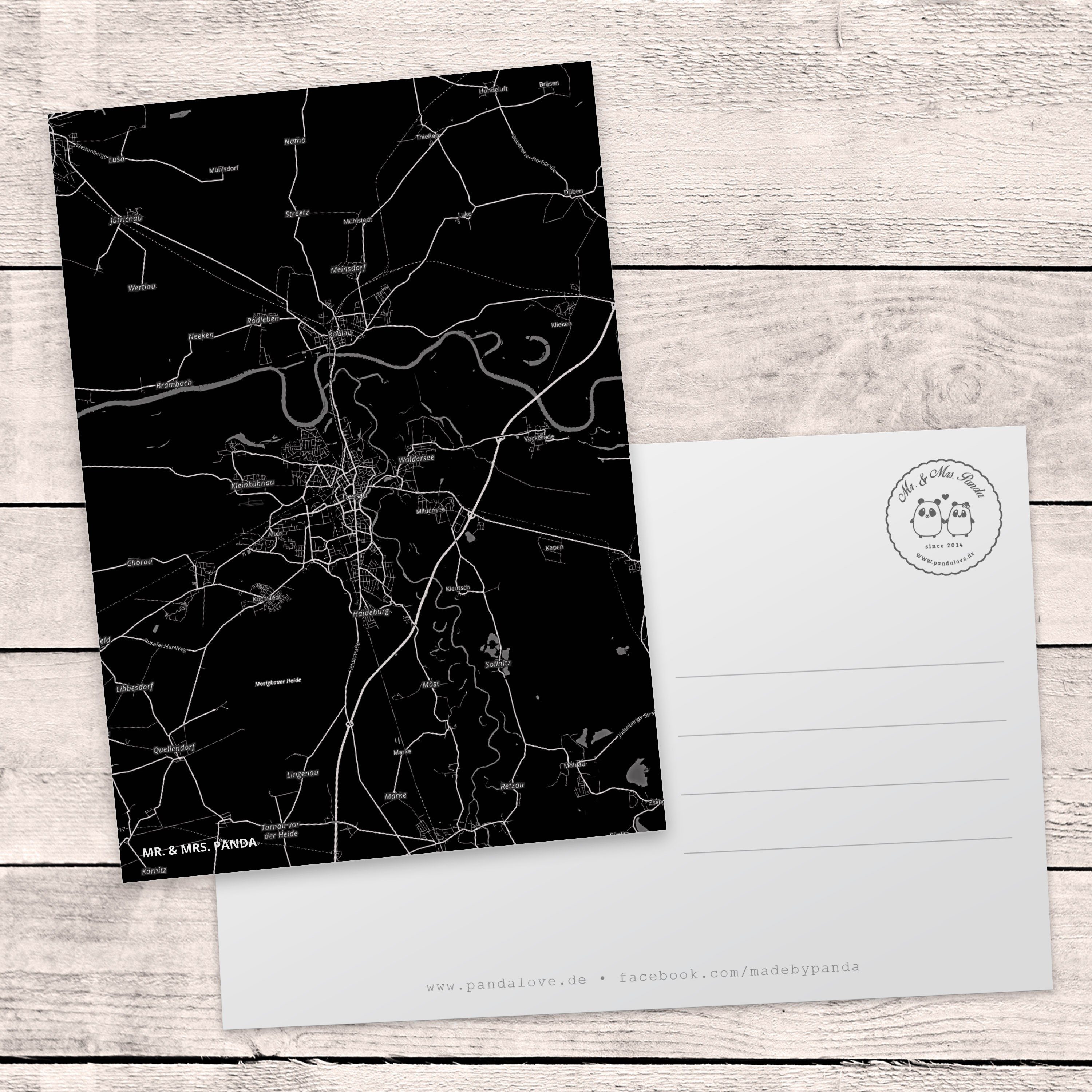 Grußkarte, & - Panda Dorf Geschenk, Dessau Mr. Stadt Karte Ort, Einladung, Landka Mrs. Postkarte