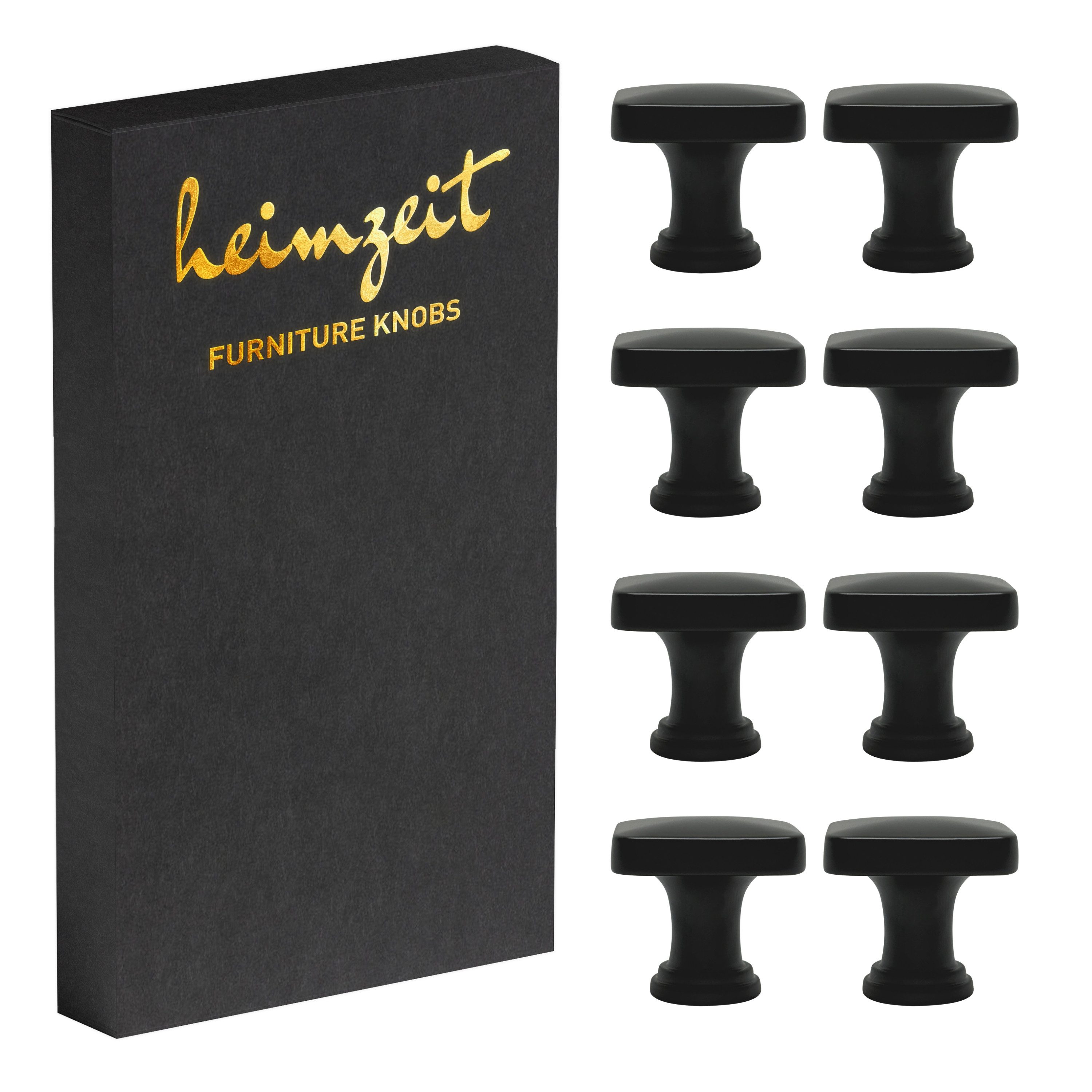 heimzeit Möbelgriff heimzeit Möbelknöpfe Quadratisch (Set, 8-St), für Schubladen, Türen und Kommoden, inkl. Schraube