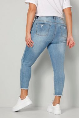 Angel of Style 5-Pocket-Jeans 7/8-Jeans Slim Fit unterlegte Destroy-Effekte