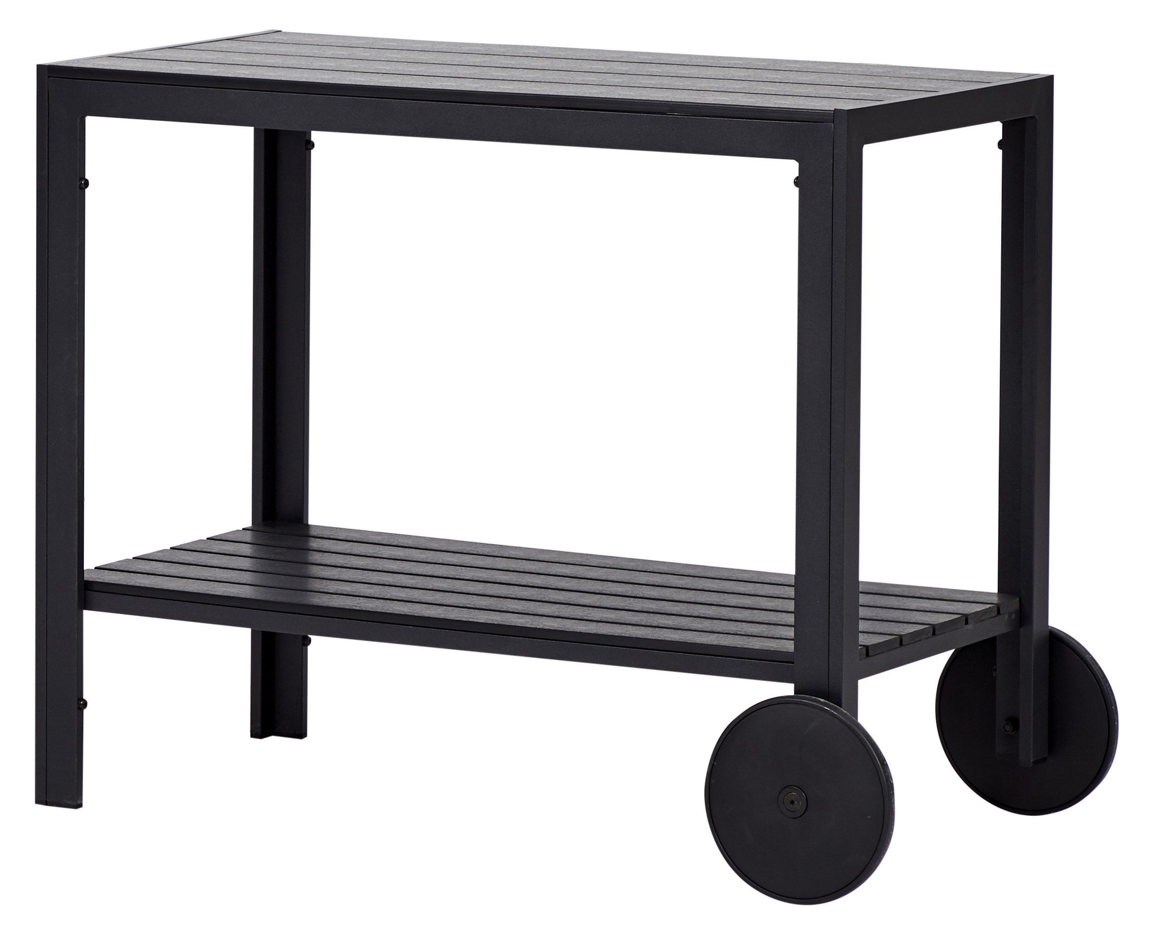 ebuy24 Gartentisch Laust Sevierwagen, schwarz und schwarz.