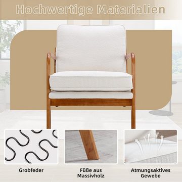REDOM Sessel Freizeitstuhl Relaxsessel Fernsehsessel Polsterstuhl, PU Leder stoff (Stuhlbein besteht aus Gummiholz)