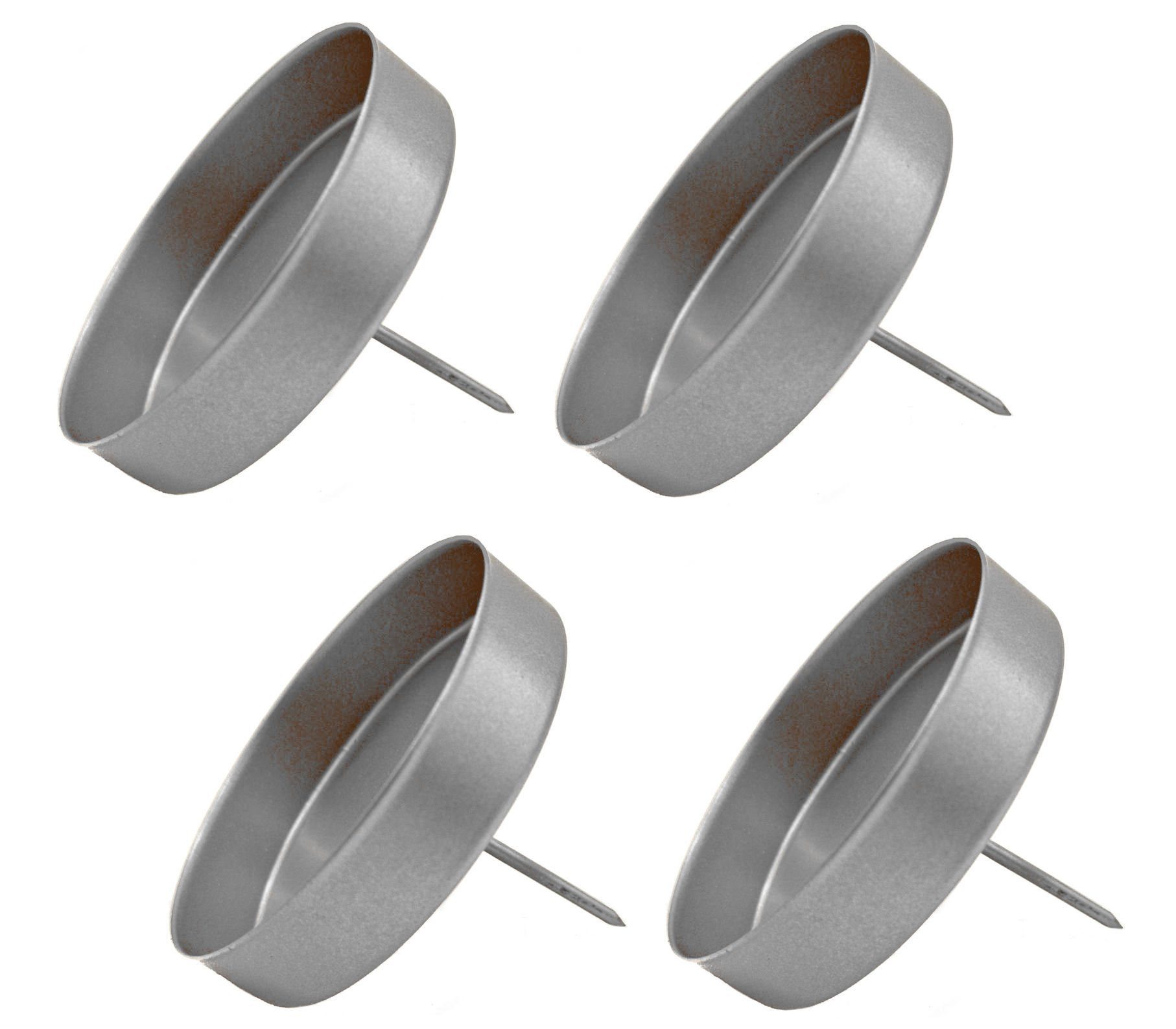 Spetebo Kerzenhalter Pick Kerzentülle 4er Set für Stumpenkerzen - silber (Set, 4 St., 4er Set), Kerzenhalter für Kugelkerzen