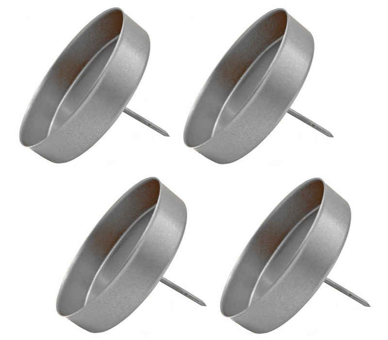 Spetebo Торшери Pick Kerzentülle 4er Set für Stumpenkerzen - silber (Set, 4 St., 4er Set), Торшери für Kugelkerzen