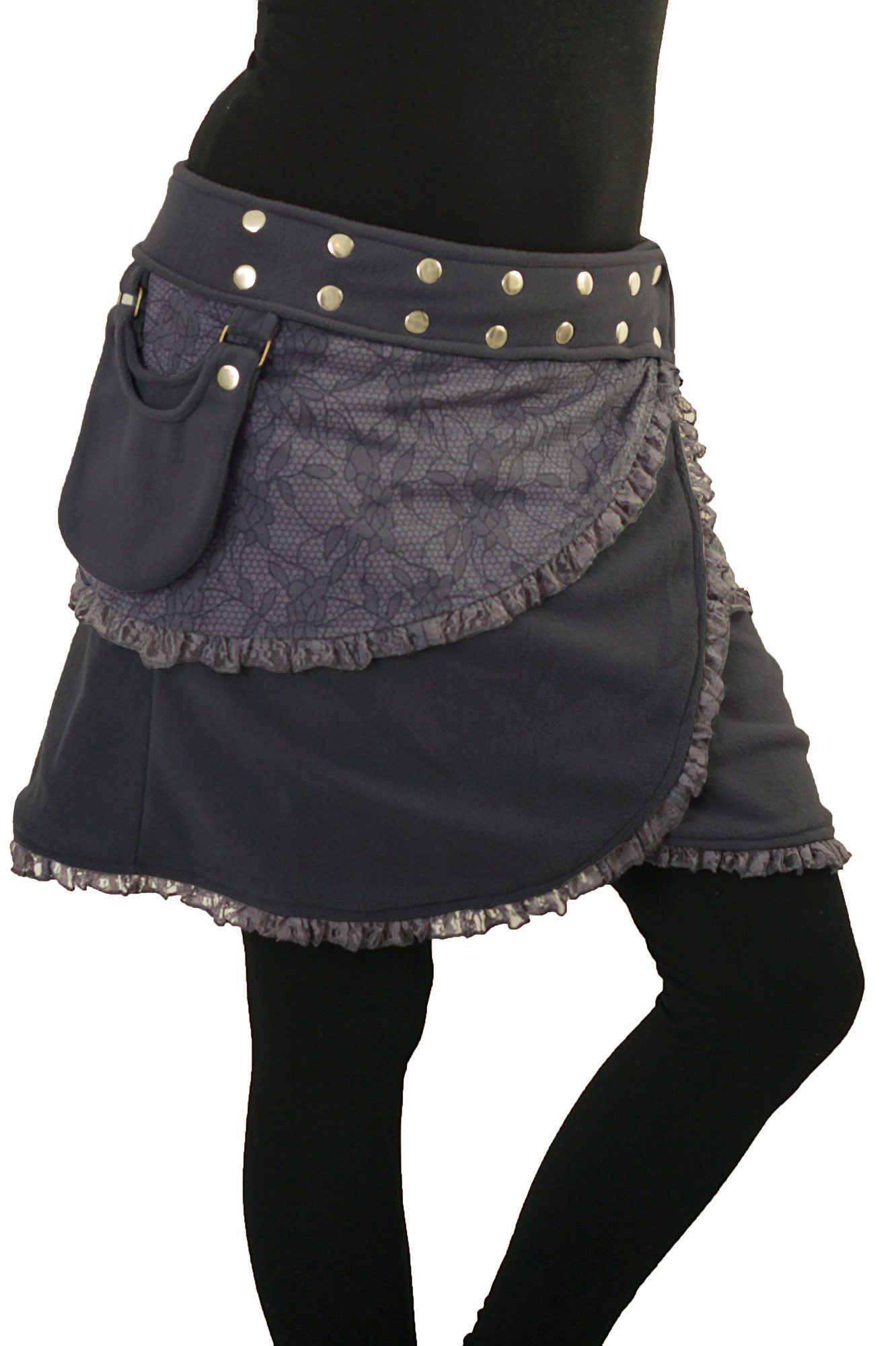 PUREWONDER Wickelrock Winterrock aus Fleece Wickelrock mit Tasche Nr. 240 G günstig online kaufen