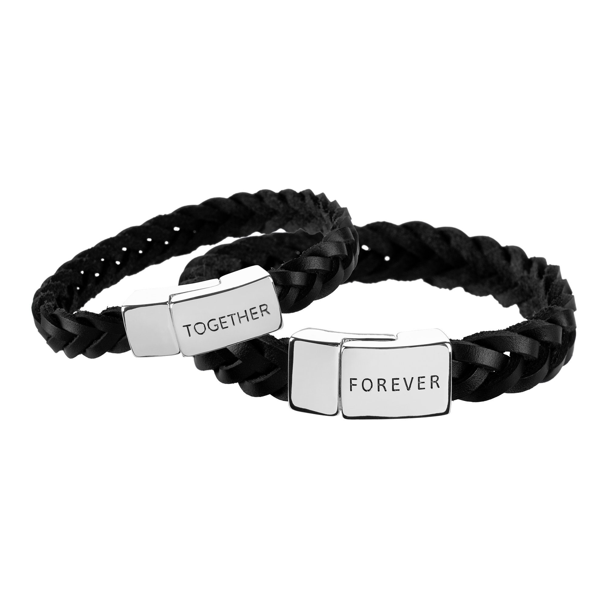 shopandmarry Armband Set Lederarmband Set “together, forever” für Sie und Ihn