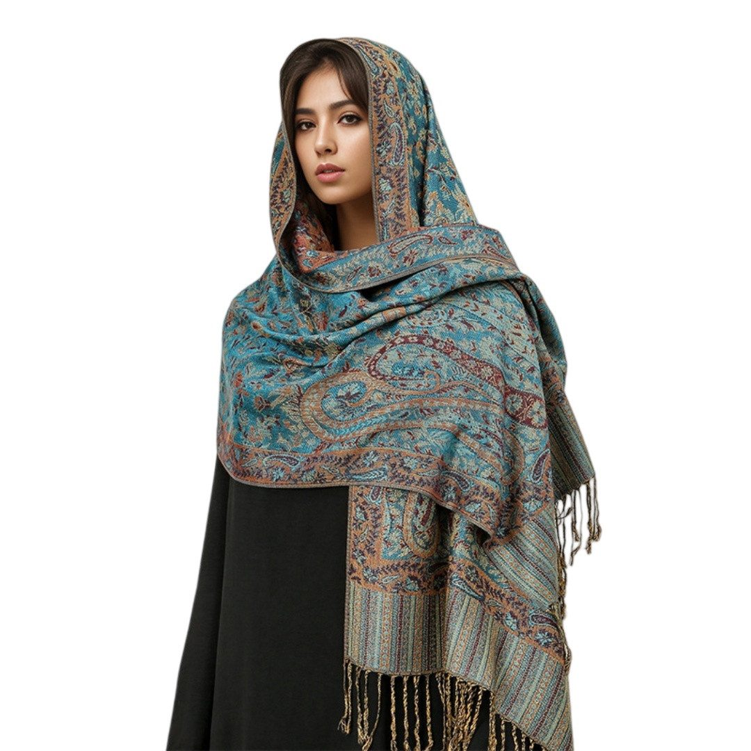 nsihing Modeschal Warmer Schal für Damen, Weiches Tuch in Kaschmir-Optik, Lange, große warme Stola mit Quasten für Herbst und Winter