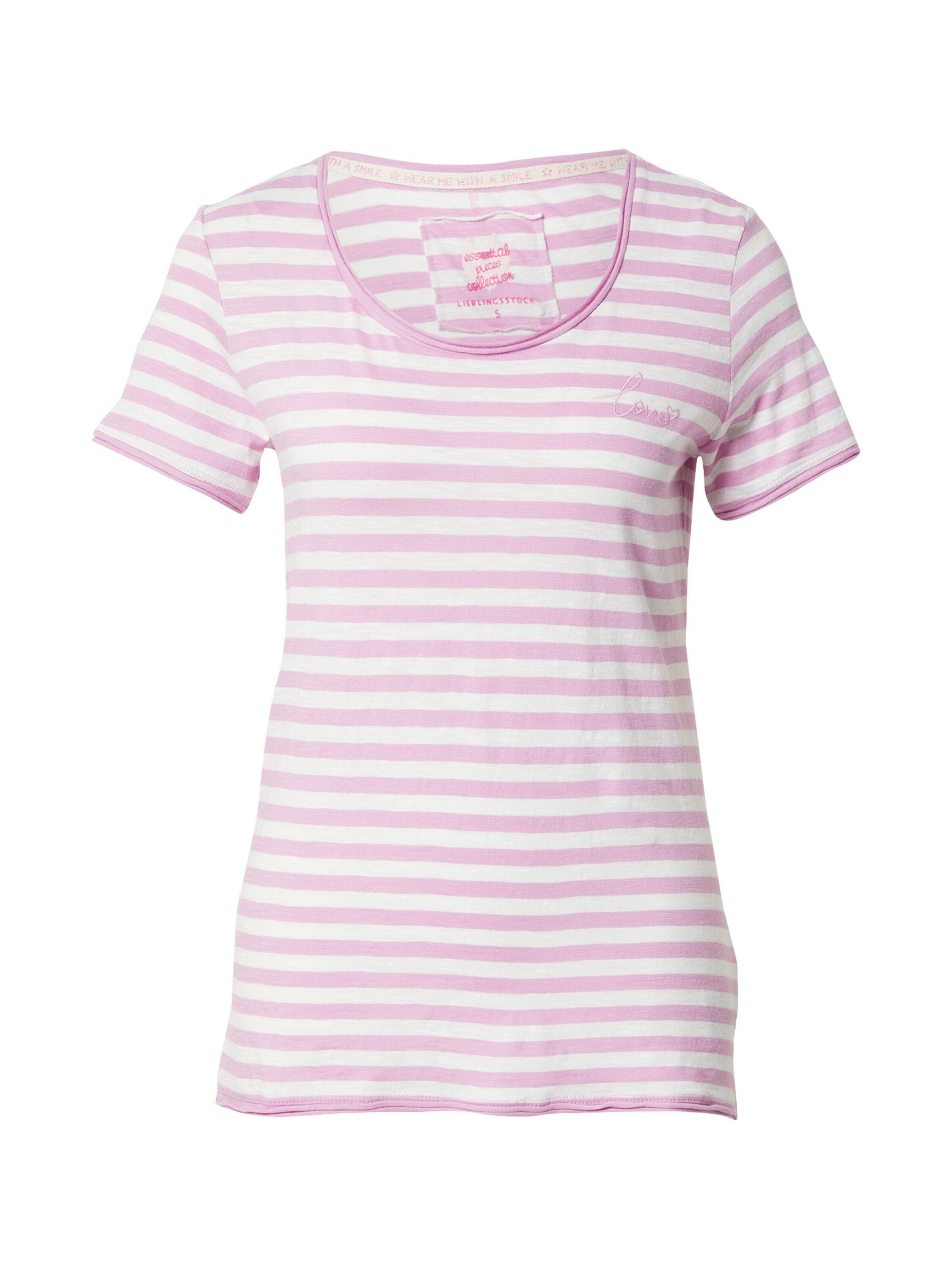rose Stickerei T-Shirt (1-tlg) Cia Lieblingsstück blueberry