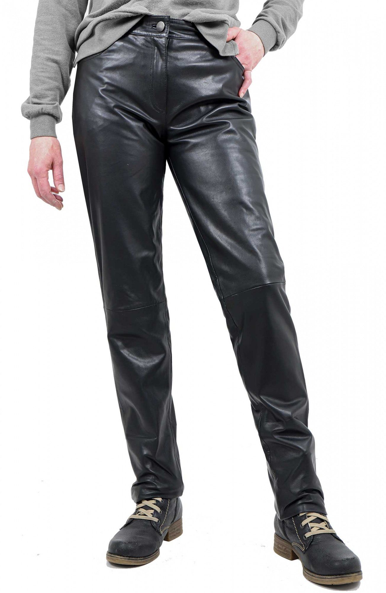 Maddox Lederhose MADDOX - Damen Lederhose Lammnappa schwarz