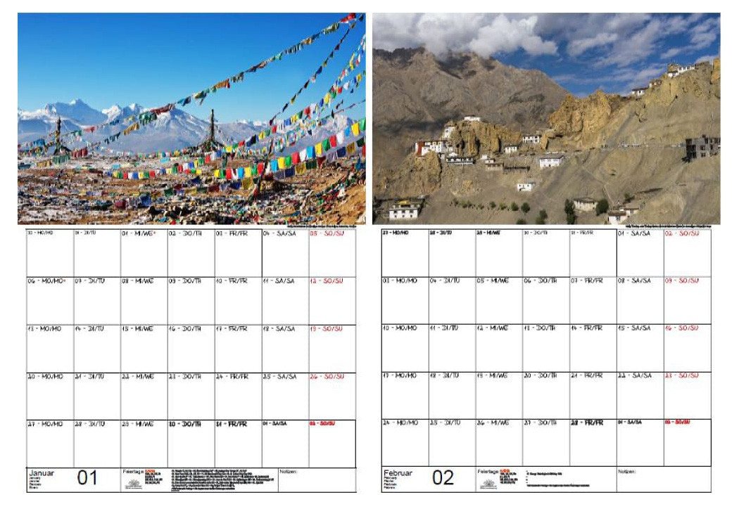 Thumbnail - Seelenzauber Wandkalender Reisezauber Tibet Wand- Planer Kalender 2025 DIN A3 Lhasa Urlaub
