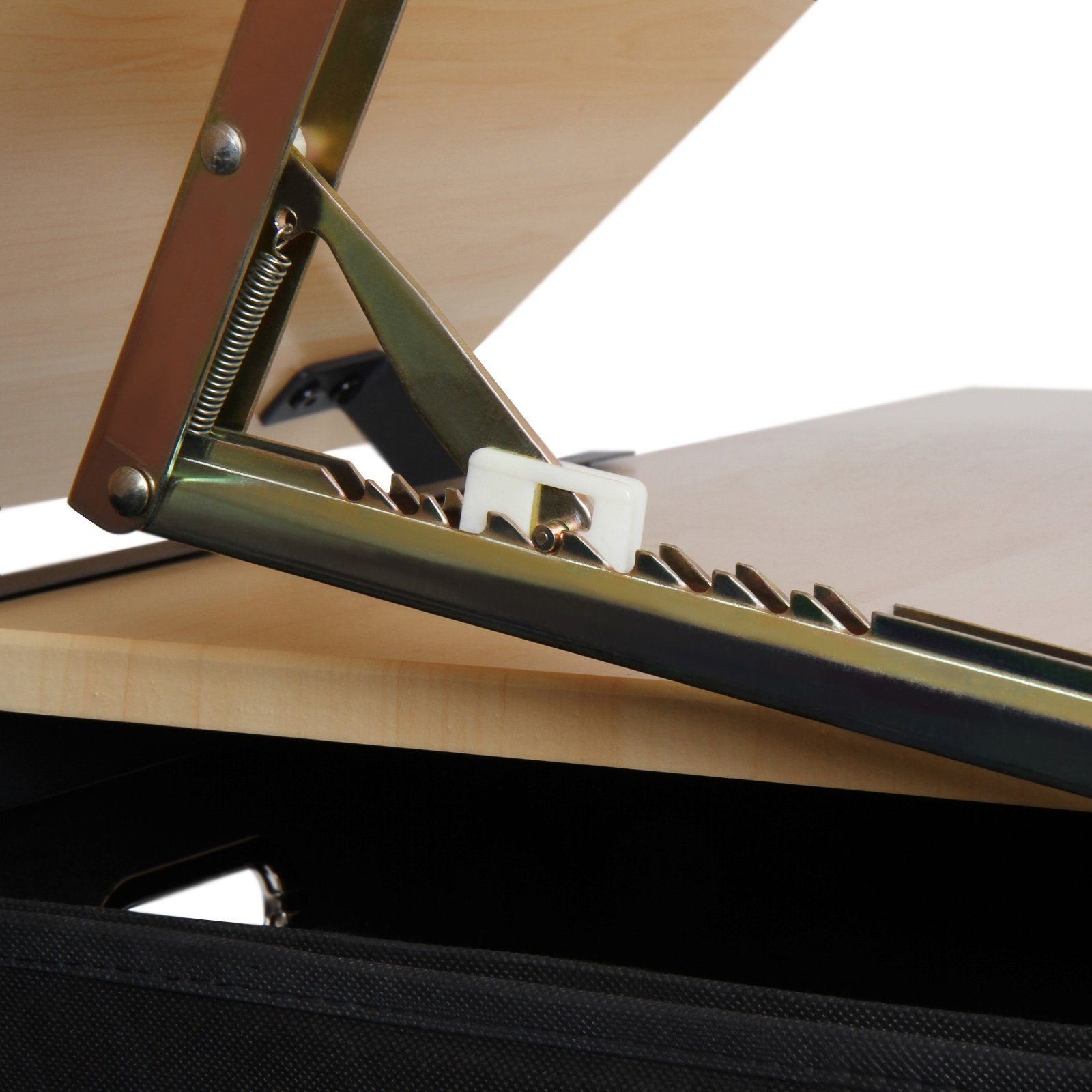 VENDOMNIA Zeichentisch Tischplatte, mit Holzoptik (höhenverstellbar, Architekten - 2 für inkl. Schwarz Arbeitsflächen Schreibtisch 2 Hocker Schubladen), Bürotisch neigbare Architektentisch, und
