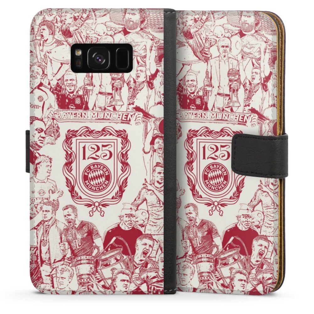 DeinDesign Handyhülle FCB 125 Jahre FC Bayern München Offizielles Lizenzprodukt, Samsung Galaxy S8 Plus Hülle Flip Case Klapphülle Handytasche Leder