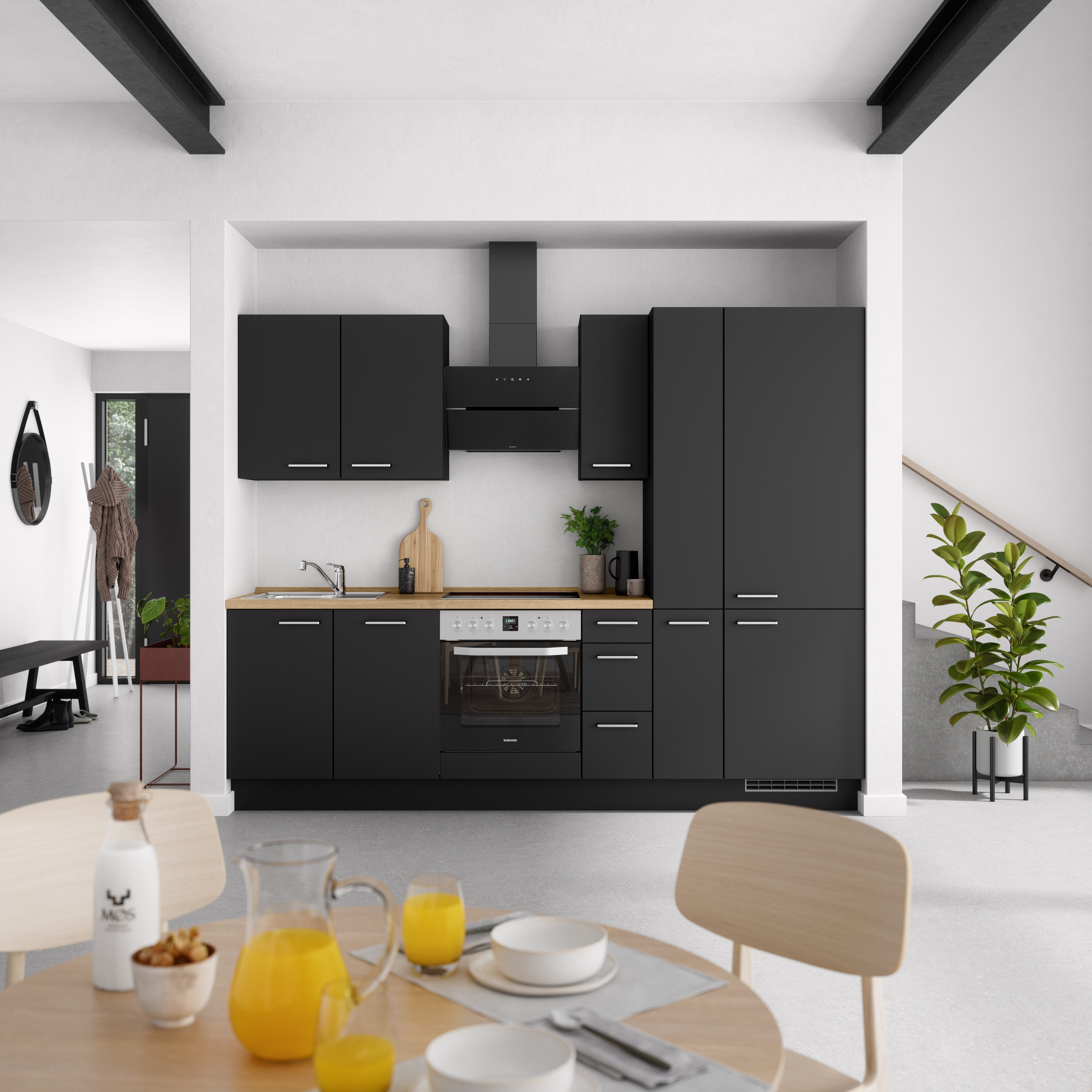 nobilia® Küchenzeile "Touch II", NEU: individuell anpassbar mit gratis Profi-Beratung, vormontiert, Breite 270 cm, Ausrichtung wählbar, wahlw. mit E-Geräten