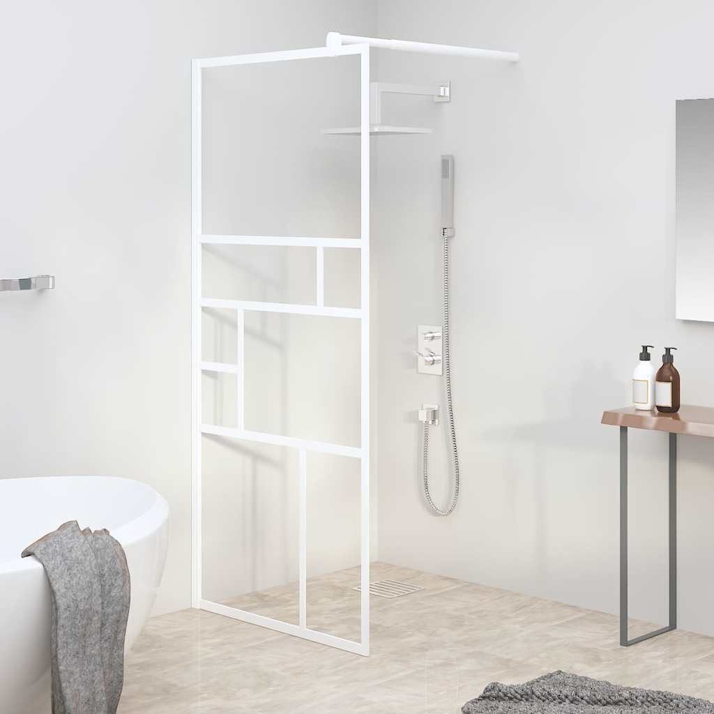 vidaXL Walk-in-Dusche vidaXL Duschwand für Walk-In Dusche 90x195 cm ESG-Glas Weiß