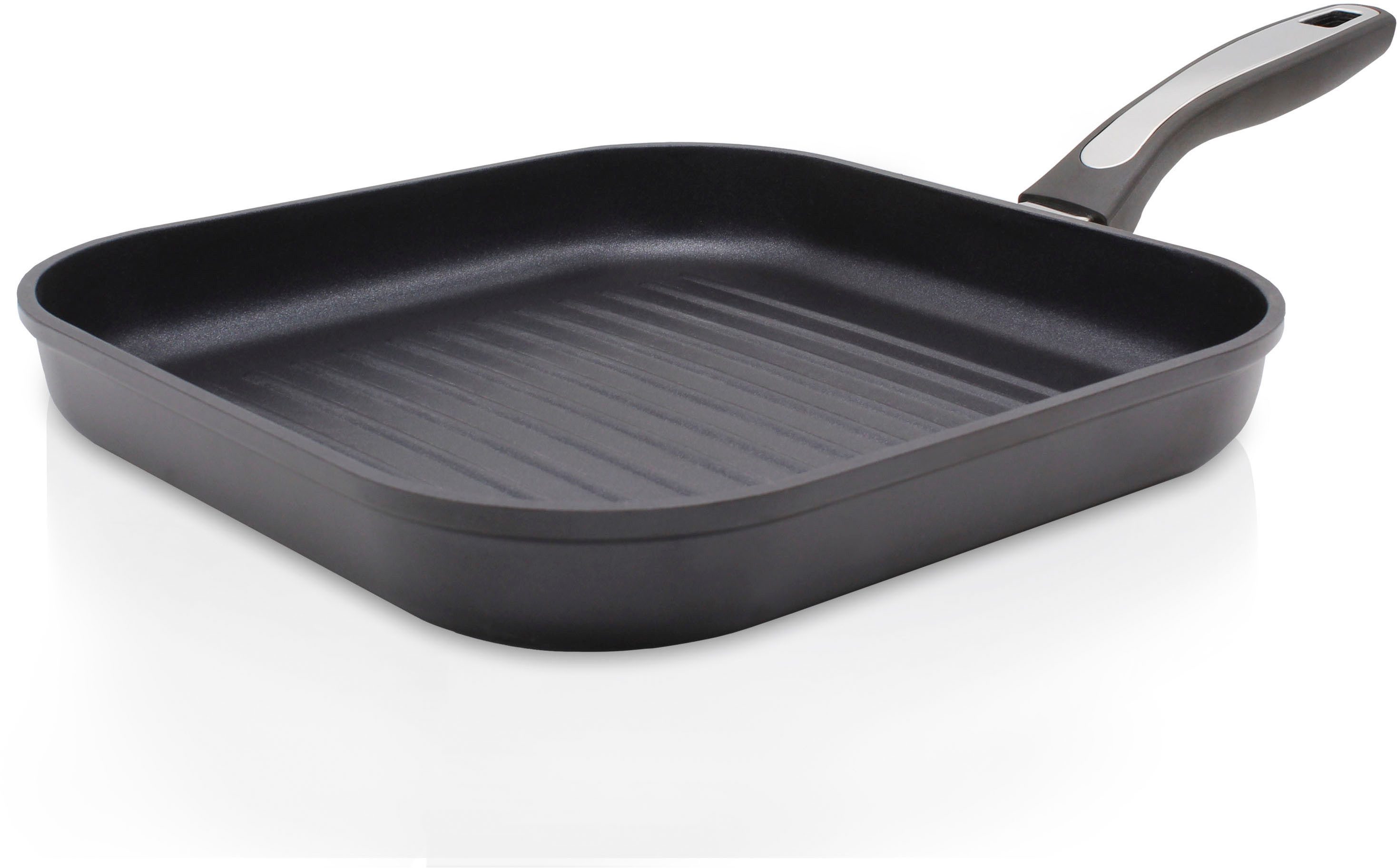 Krüger Steakpfanne Aluguss Grill-Steakpfanne DELTA, 28 x 28 cm, Aluminiumguss (1-tlg), für Induktions-Kochfelder geeignet