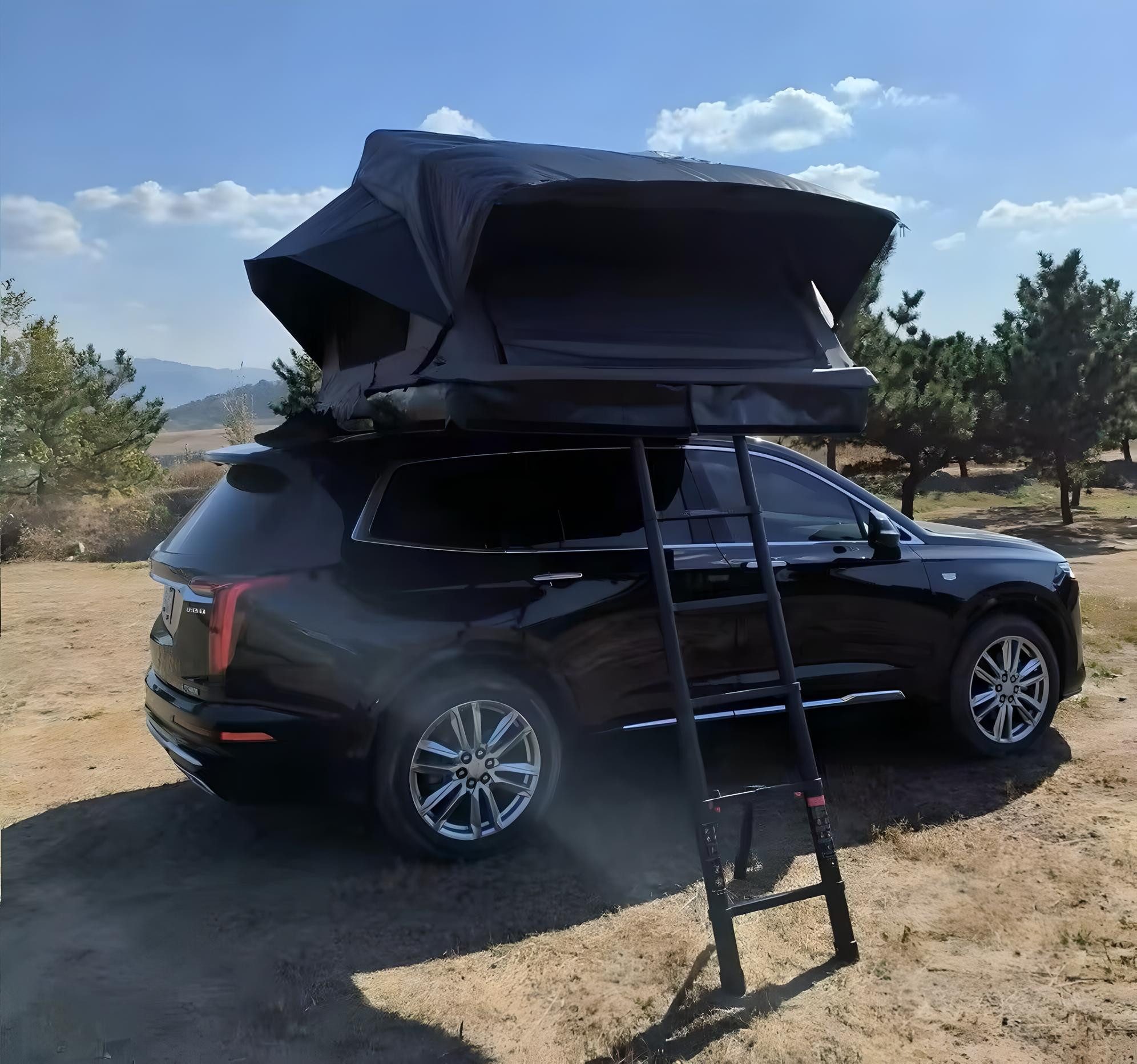 TZIpower Dachzelt Autodachzelt Grau/Schwarz Softcase Dachzelt 2 Größen opt. Sonnensegel, Personen: 4