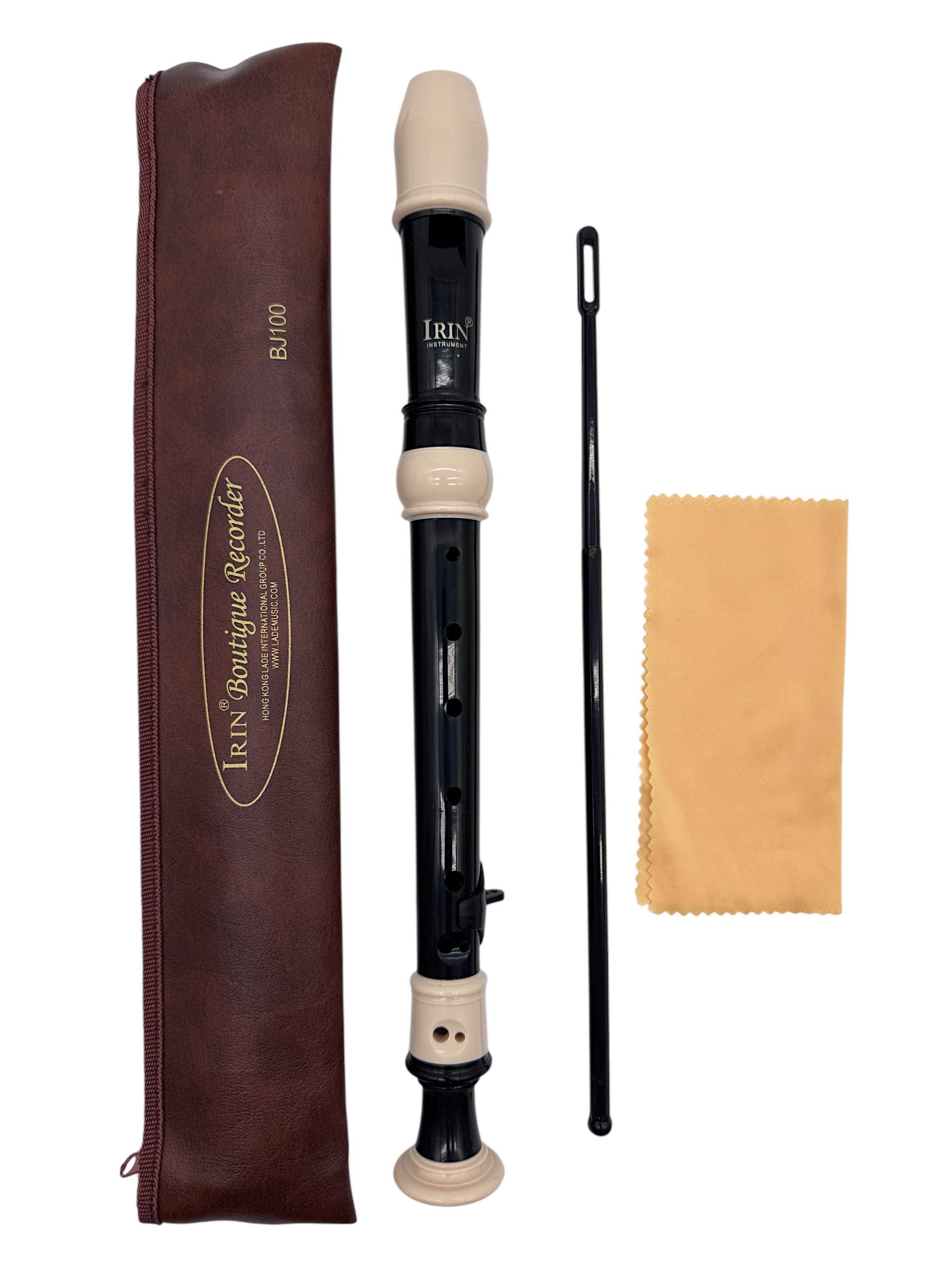 Blockflöte C-Sopranblockflöte Barock Deutsch mit Tasche und Wischerstab
