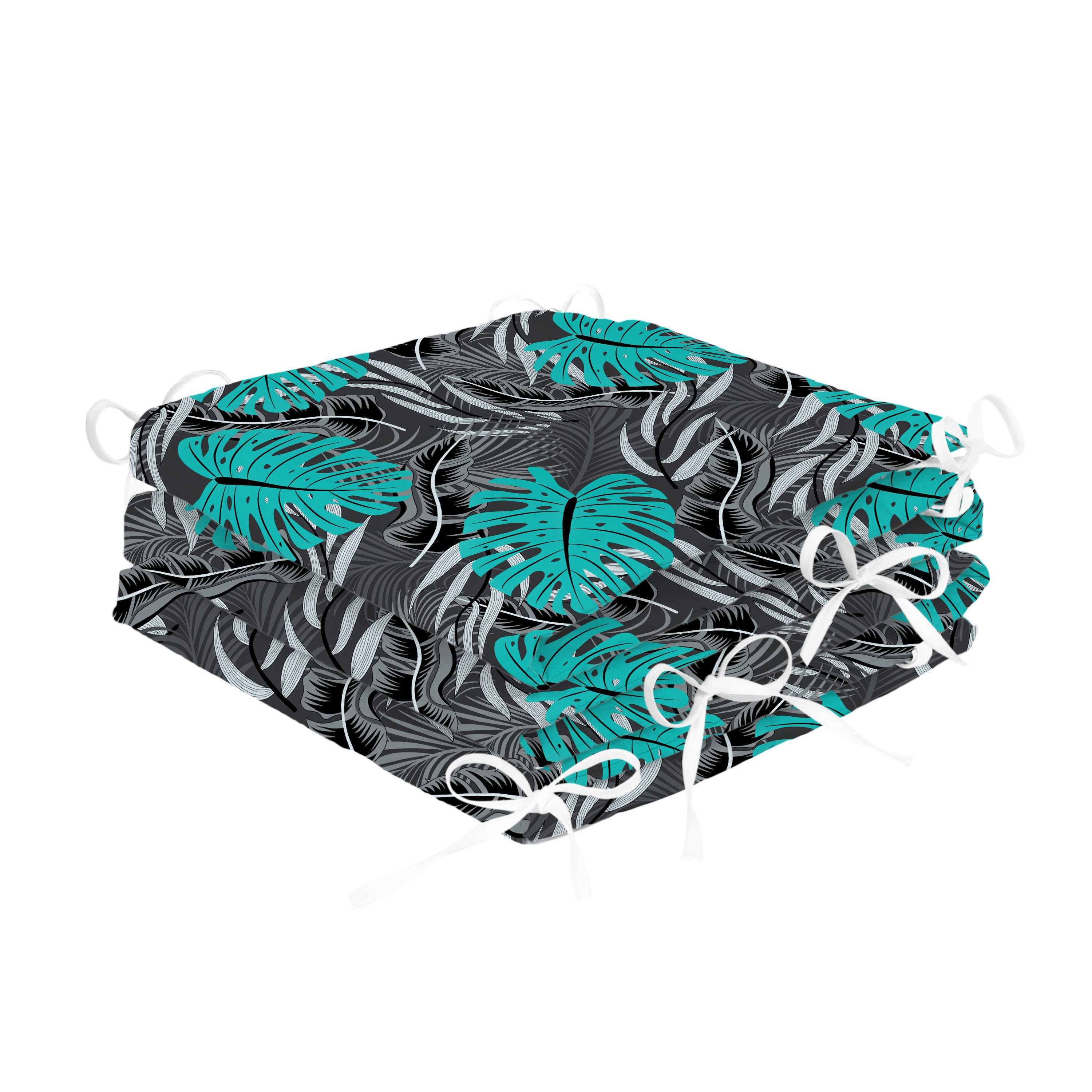 Monstera Türkis Schwarz