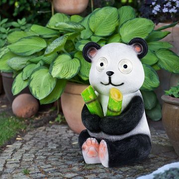 etc-shop LED Dekofigur, LED-Leuchtmittel fest verbaut, Kaltweiß, Warmweiß, LED Außen Deko Leuchte Solar Panda Garten Terrassen Beleuchtung Balkon