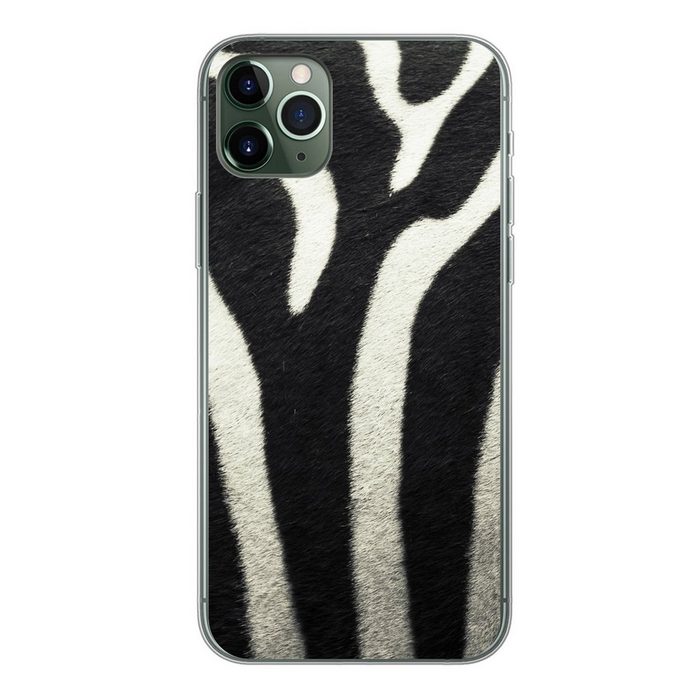 MuchoWow Handyhülle Tiermuster - Zebra - Schwarz - Weiß Handyhülle Apple iPhone 11 Pro Max Smartphone-Bumper Print Handy