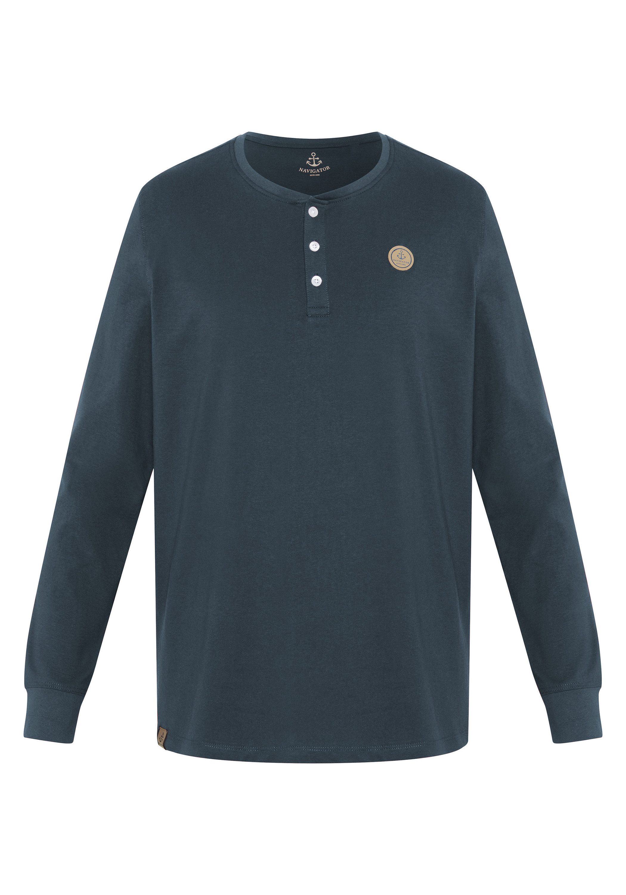 NAVIGATOR Langarmshirt im Henley-Look günstig online kaufen