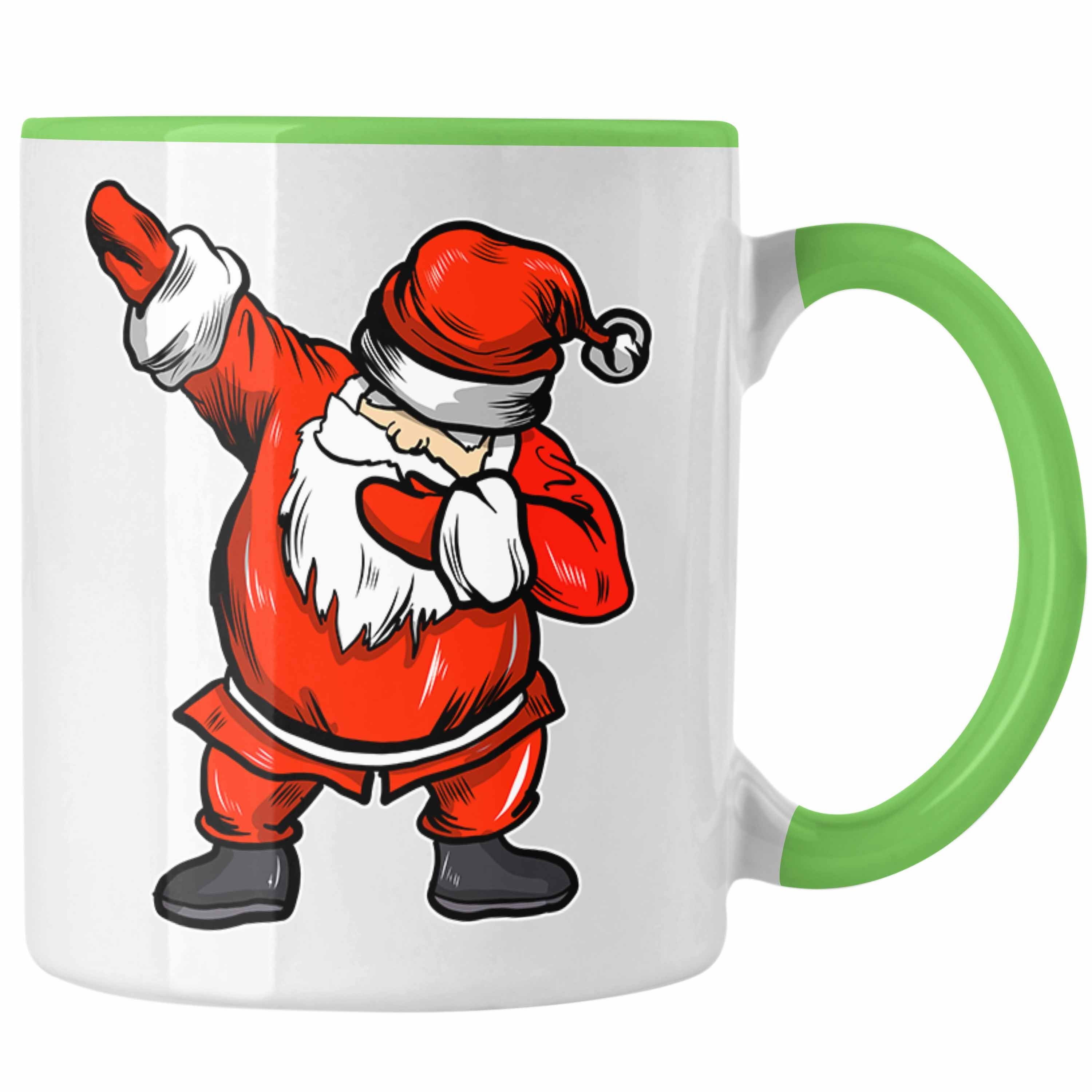 Lebkuchen Mädchen Dab Trendation Kinder Jungs für Cute Weihnachten Weihnachtstasse Jungen Weihnachtsmann Lustig Becher Trendation Tasse Grafik - Grün Geschenk Tasse