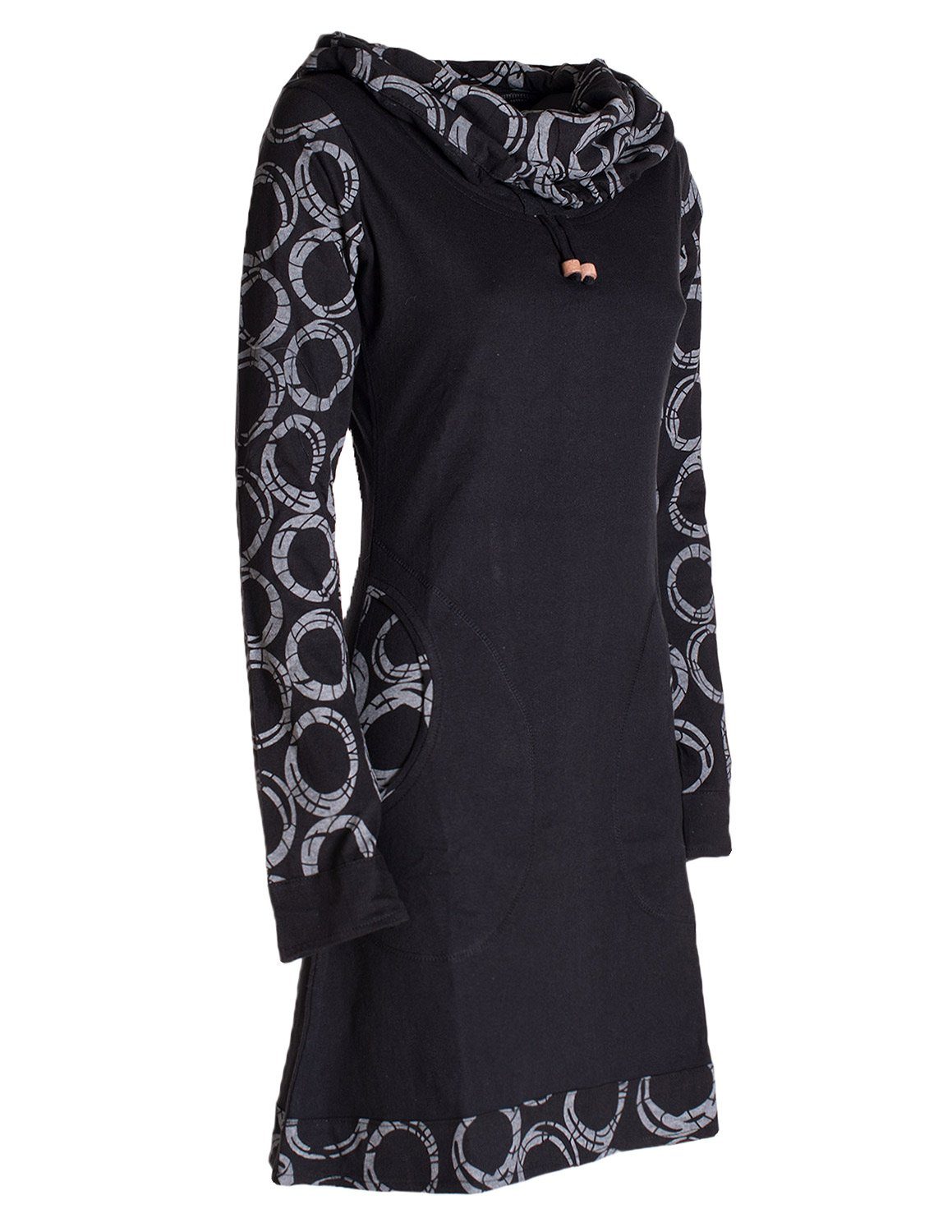 Vishes Jerseykleid Langarm Kleid Schal-Kleid Winterkleider Baumwollkleid Elfen, Goa, Hippie Style – Bild 5 von 5
