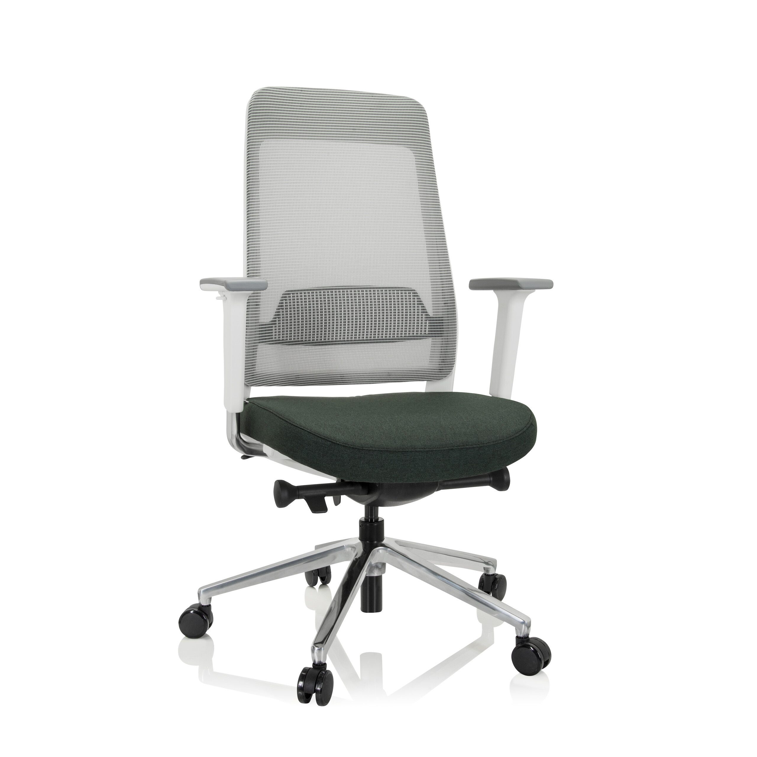 hjh OFFICE Drehstuhl Profi Bürostuhl CHIARO T2 WHITE Stoff / Netzstoff (1 St), Ergonomischer Chefsessel, Schreibtischstuhl höhenverstellbar