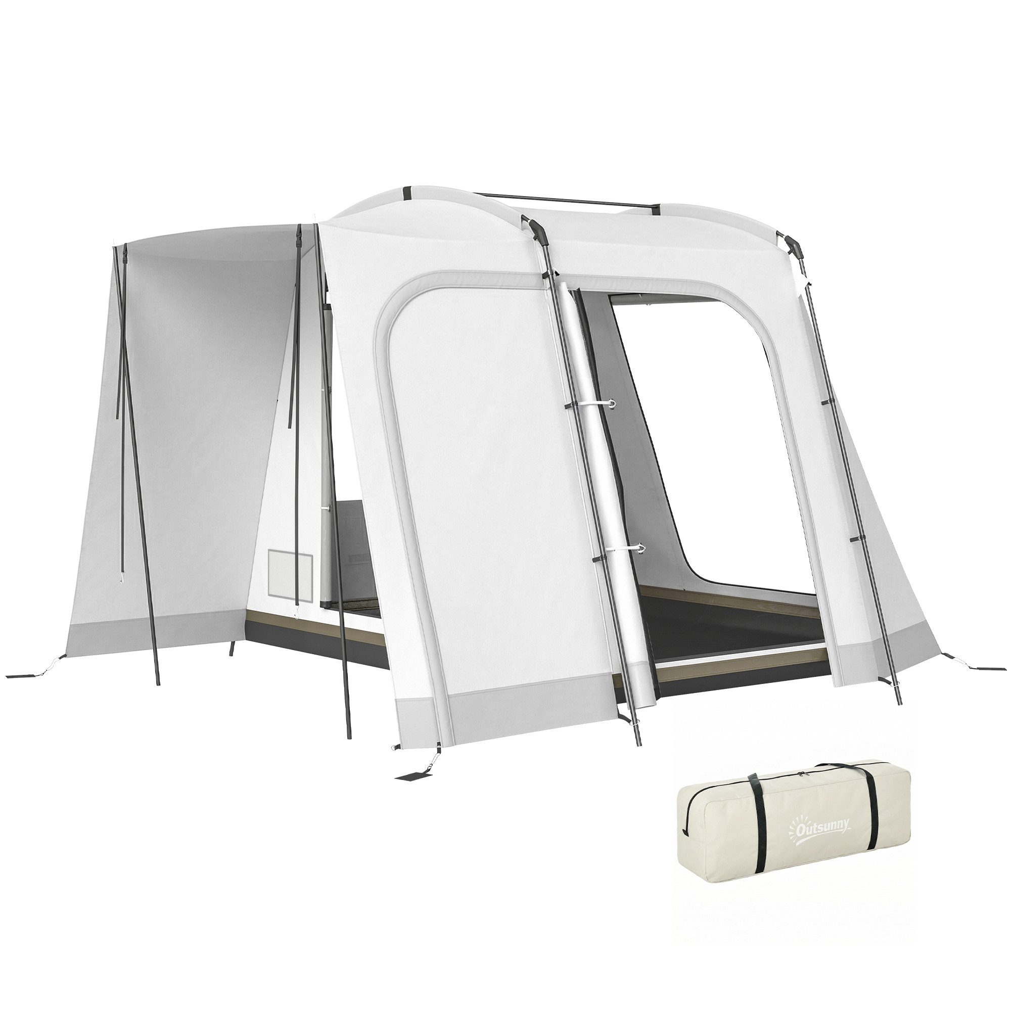 Tunnelzelt Heckzelt für 2-4 Personen, 320 x 280 x 205 cm 2 in 1 Autozelt