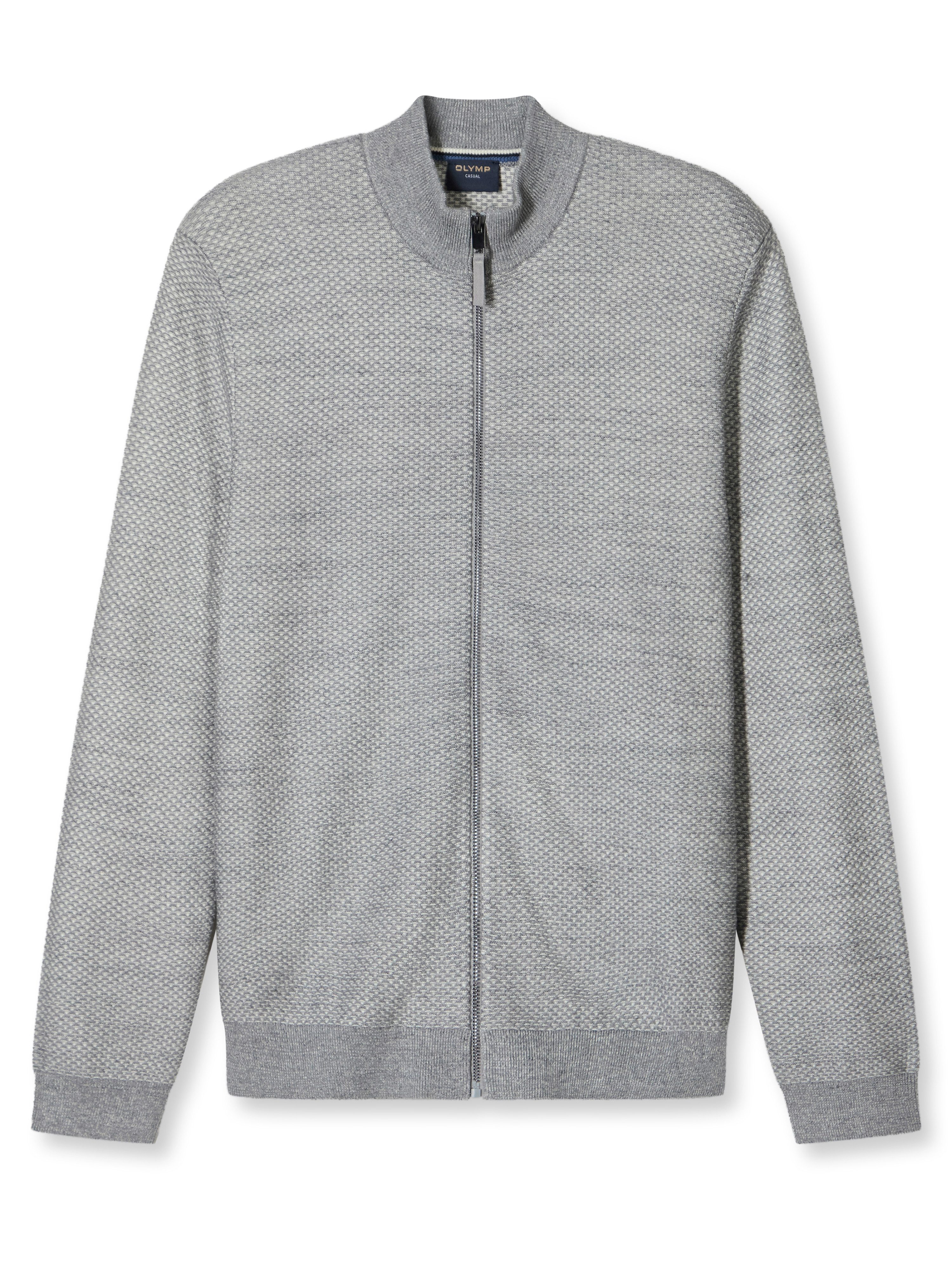 OLYMP Strickjacke Olymp Herren Strickjacke - silbergrau (1-tlg)