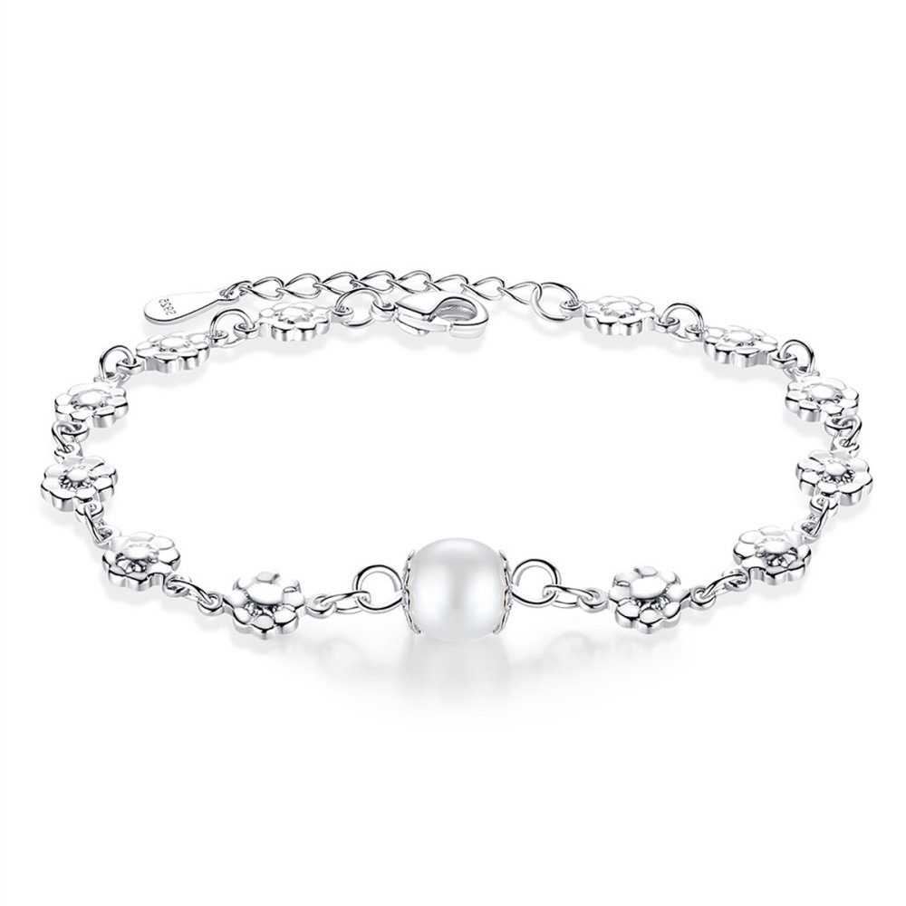 Lubgitsr Armband Perlenarmband S 925 Sterling Silber Perlenarmbänder für Frauen Perlen (1-tlg)