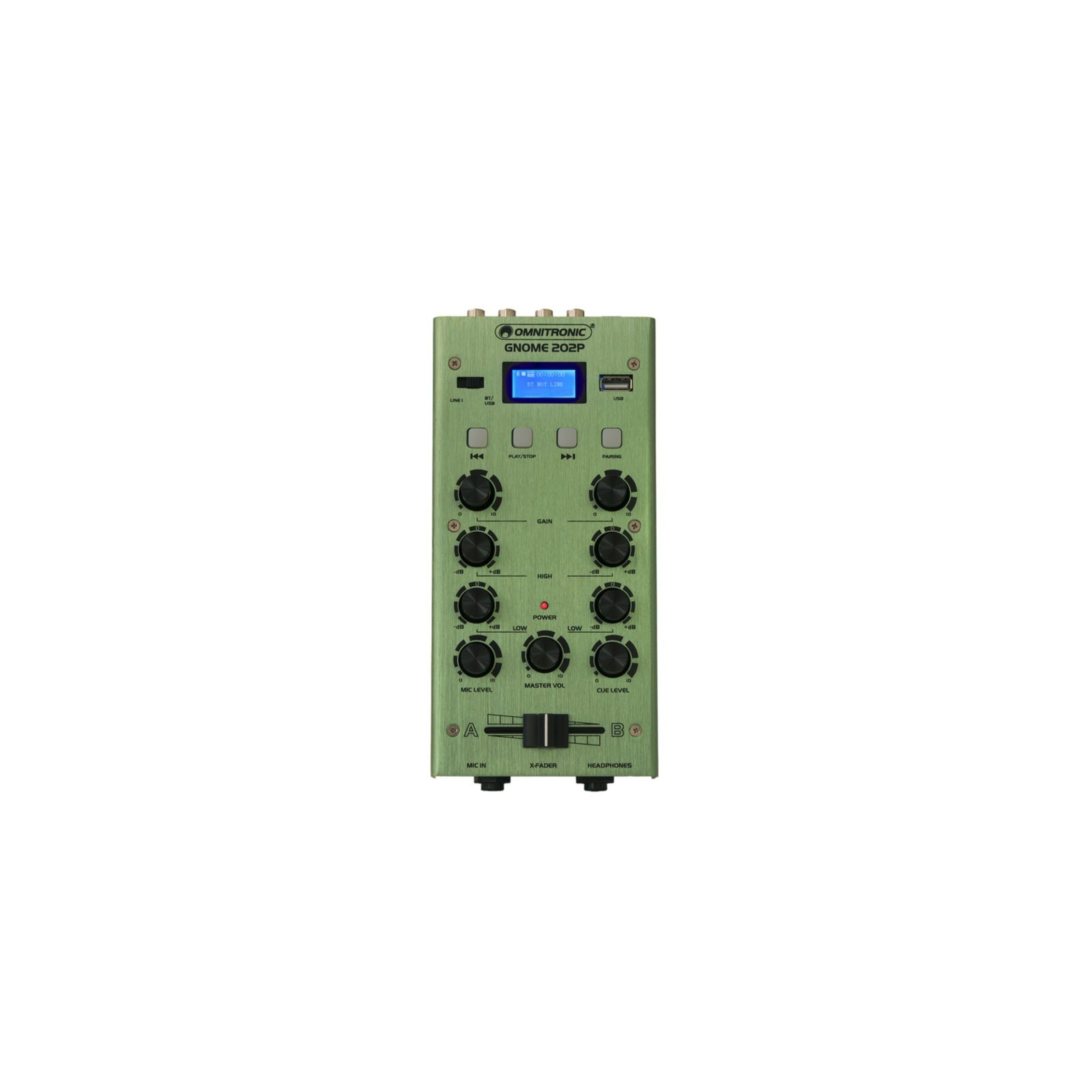 Omnitronic Mischpult, (GNOME-202P Green, DJ-Mixer, Mini DJ-Mixer), GNOME-202P Green - DJ Mixer