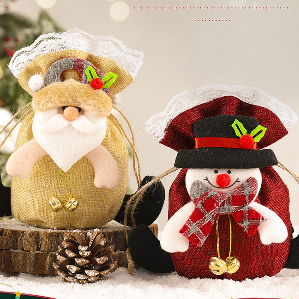 AUzzO~ Geschenkpapier Süßigkeiten Apfeltasche Weihnachtsfeier für für 3-tlg Glückstasche, geschenktüte Weihnachten Weihnachtsdekoration