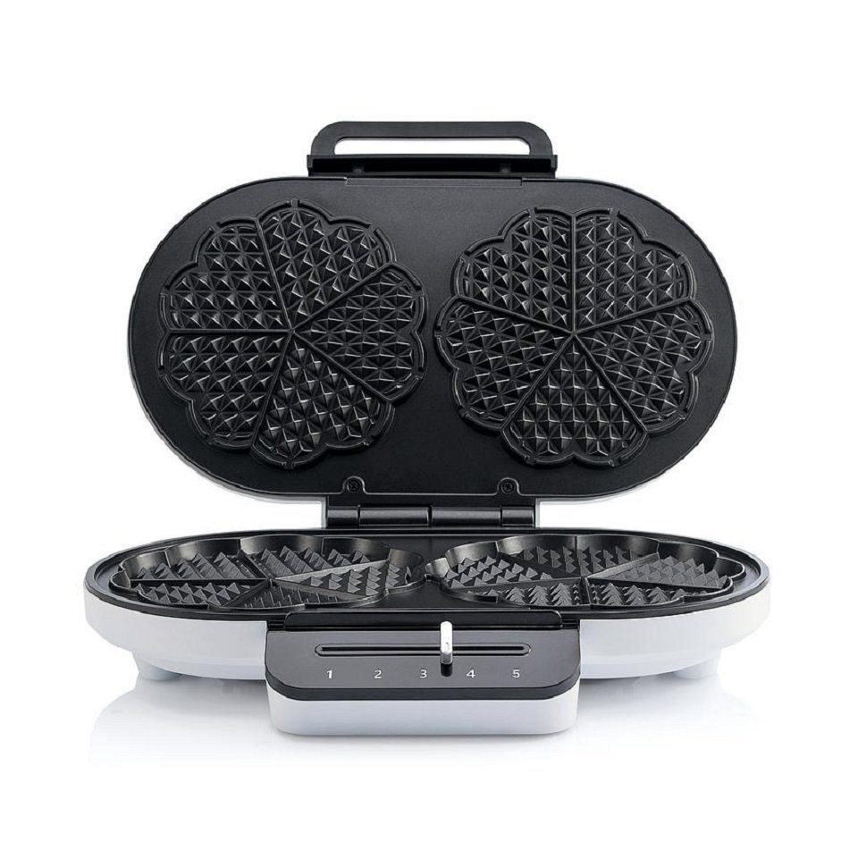 wilfa 2-in-1-Kombi-Waffeleisen TRADITION DOUBLE, 1200 W, Herzwaffeln, antihaftbeschichtet
