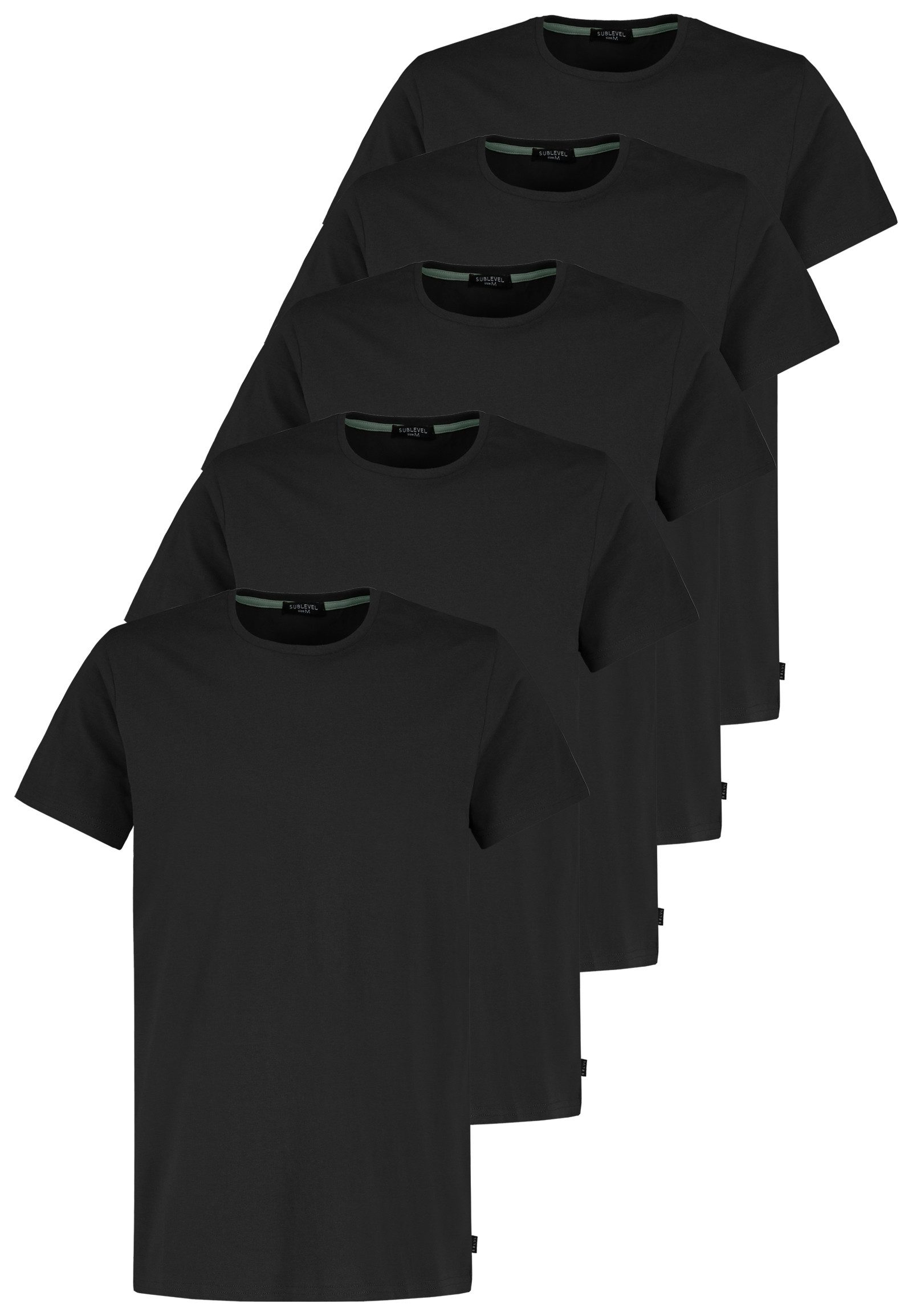SUBLEVEL T-Shirt 5er Pack, Hochwertige Verarbeitung, Klassisch (5-tlg) 5er-SET_T-Shirts
