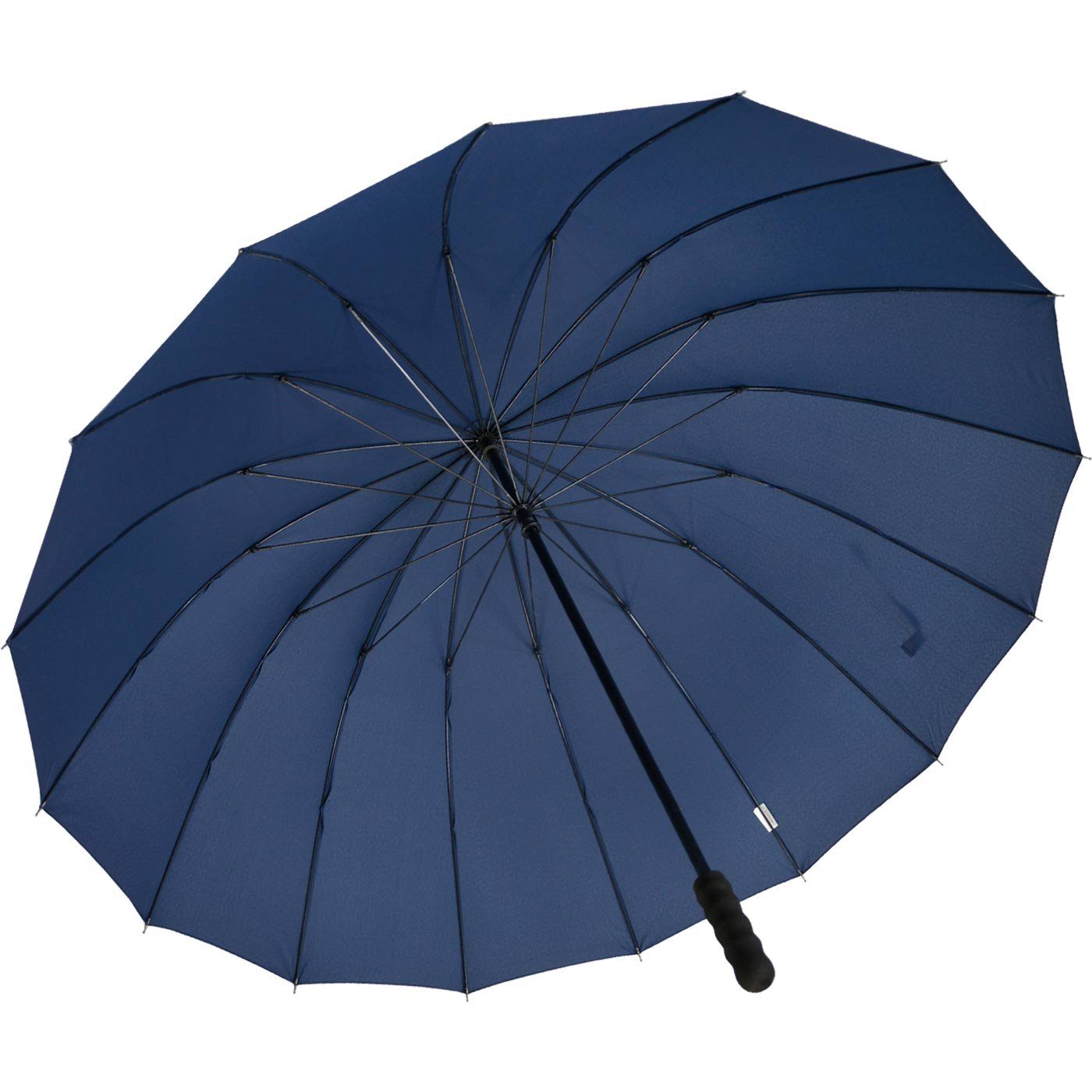 iX-brella Stockregenschirm XXL 130 cm Durchmesser Golf-Partnerschirm, 16-teiliges Dach, mit leichtem Fiberglasgestell – Bild 4 von 5