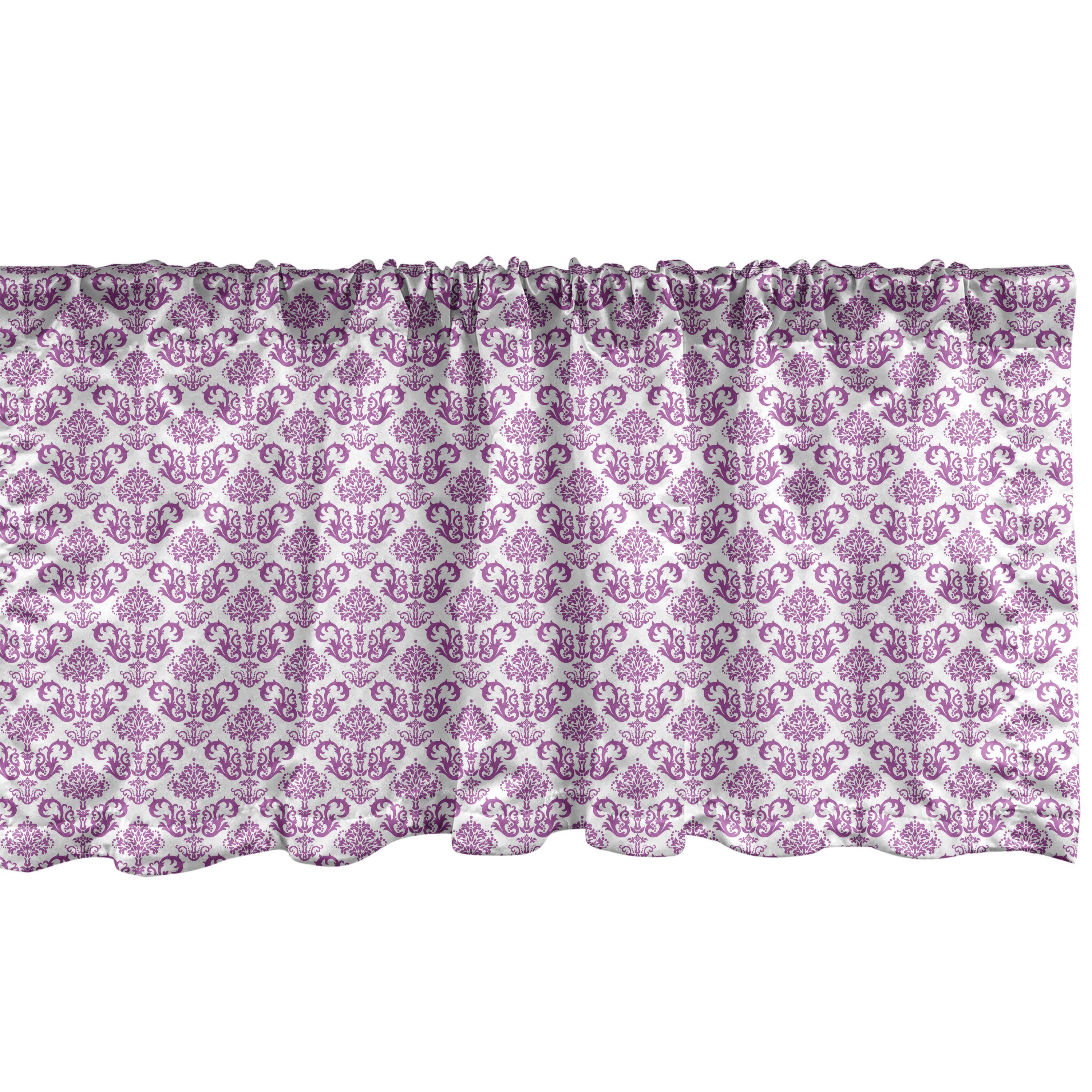 Scheibengardine Vorhang Volant für Küche Schlafzimmer Dekor mit Stangentasche, Abakuhaus, Microfaser, viktorianisch Floral Lavendel Bloom