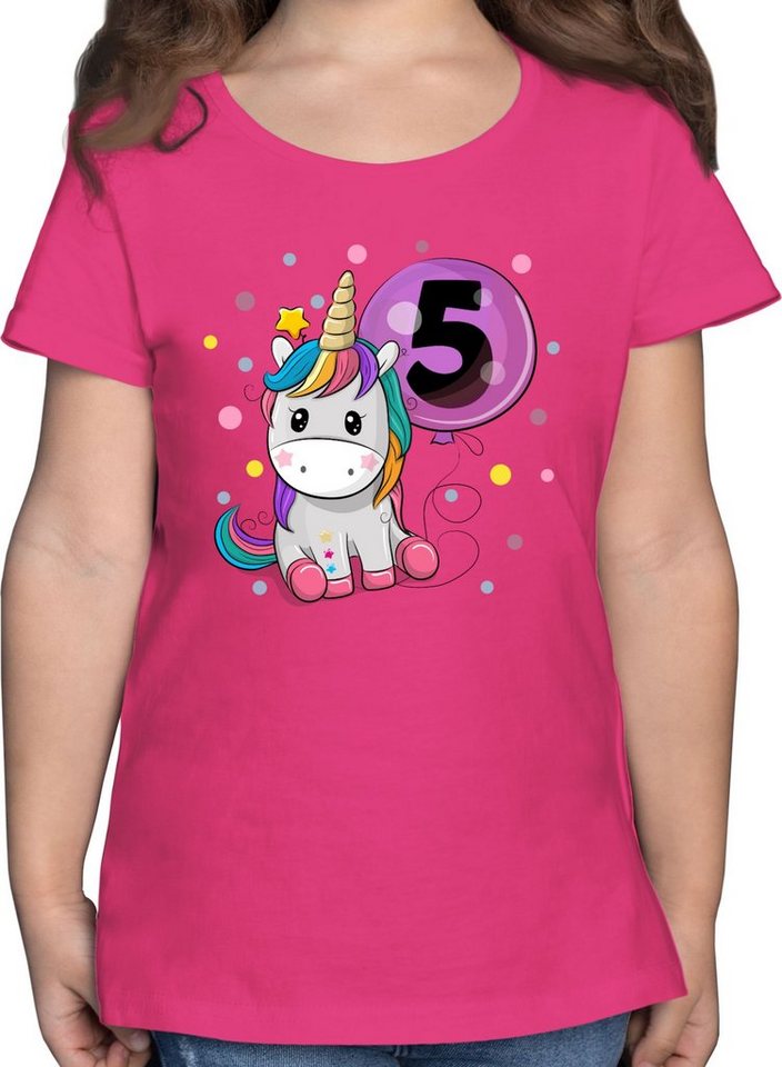 Shirtracer T-Shirt Einhorn 5 Geburtstag Mädchen I Kindergeburtstag 5 Jahre 5. Geburtstag