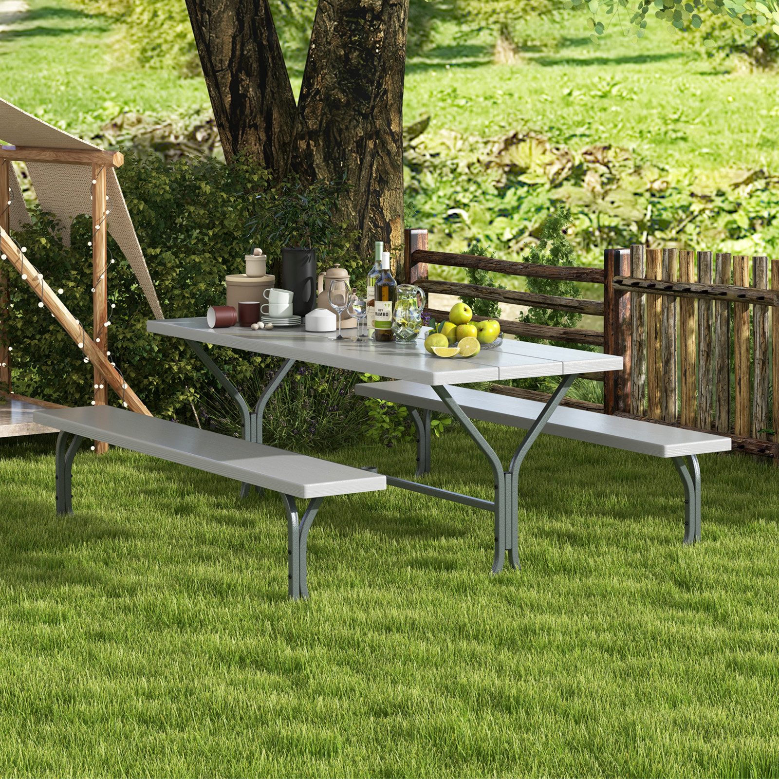 KOMFOTTEU Gartentisch, Picknicktisch Set, für 6-8 günstig online kaufen