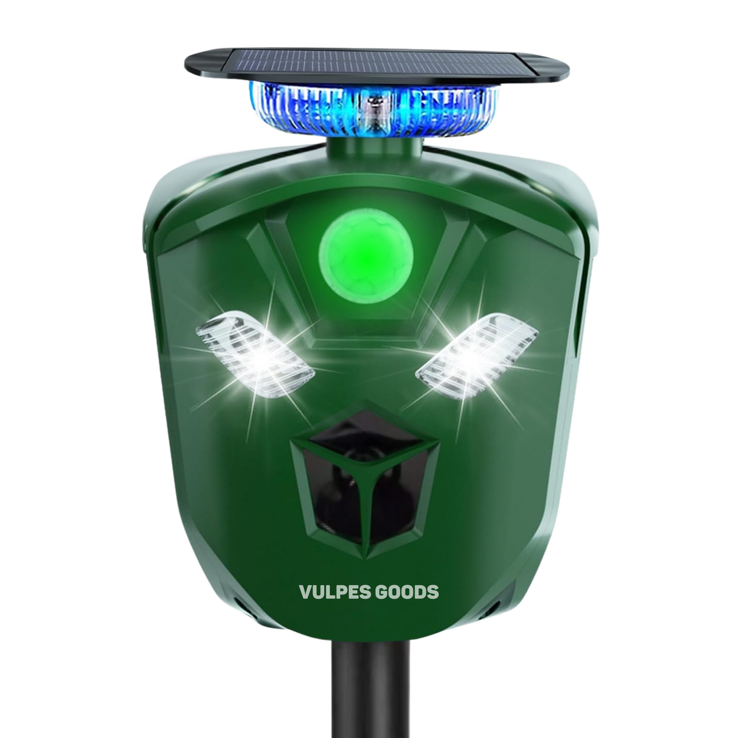 Vulpes Goods Ultraschall-Tierabwehr PRO mit Solarladung für den Garten, 1-tlg., Tiervertreiber für Garten: Mäuse, Ratten, Marder, Vögel, IP44