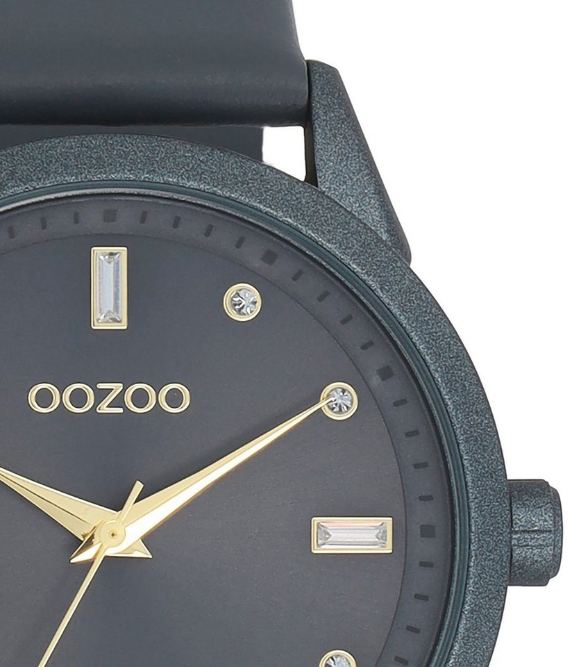 OOZOO Quarzuhr C11289, Gehäuse aus Metall, dunkelgrau IP-beschichtet, Ø ca.  40 mm