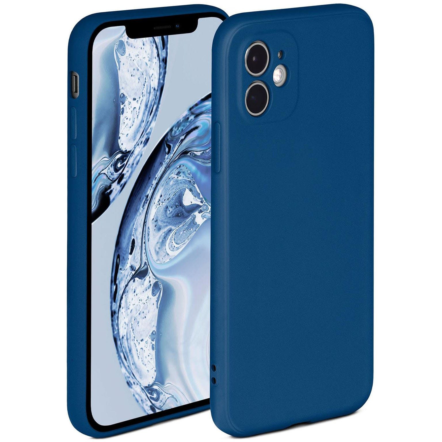 ONEFLOW Handyhülle für iPhone 12 mini Hülle Silikon Soft Case Dunkelblau 5,4 Zoll, Silikonhülle Cover Dünn Handytasche TPU Schutzhülle mit Kameraschutz
