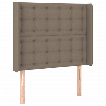 vidaXL Bettgestell Boxspringbett mit Matratze LED Taupe 100x200 cm Stoff Bett Bettgestel