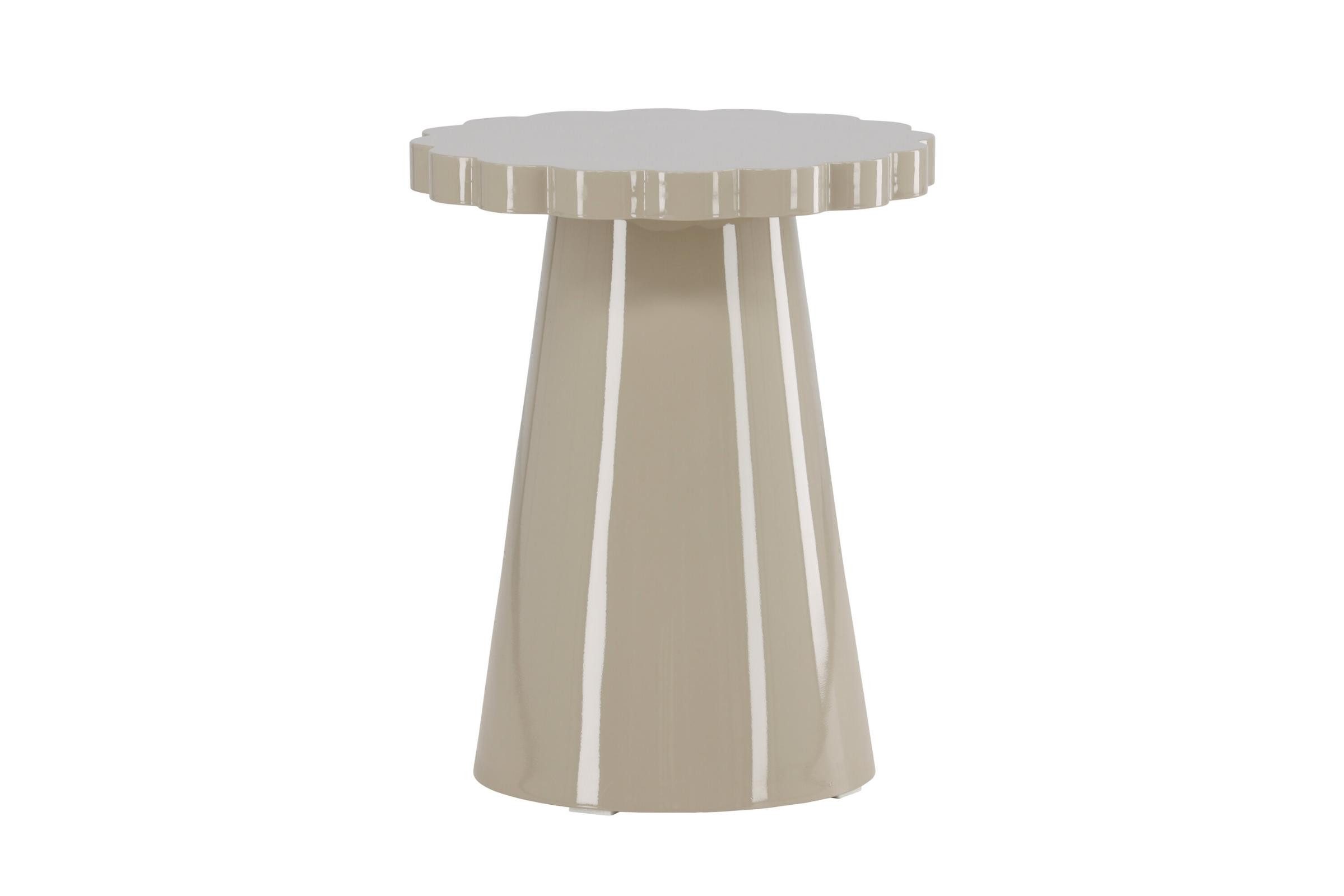 Venture Home Couchtisch Krull Beistelltisch weiß Nachttisch Ø45 cm beige. (1-St)