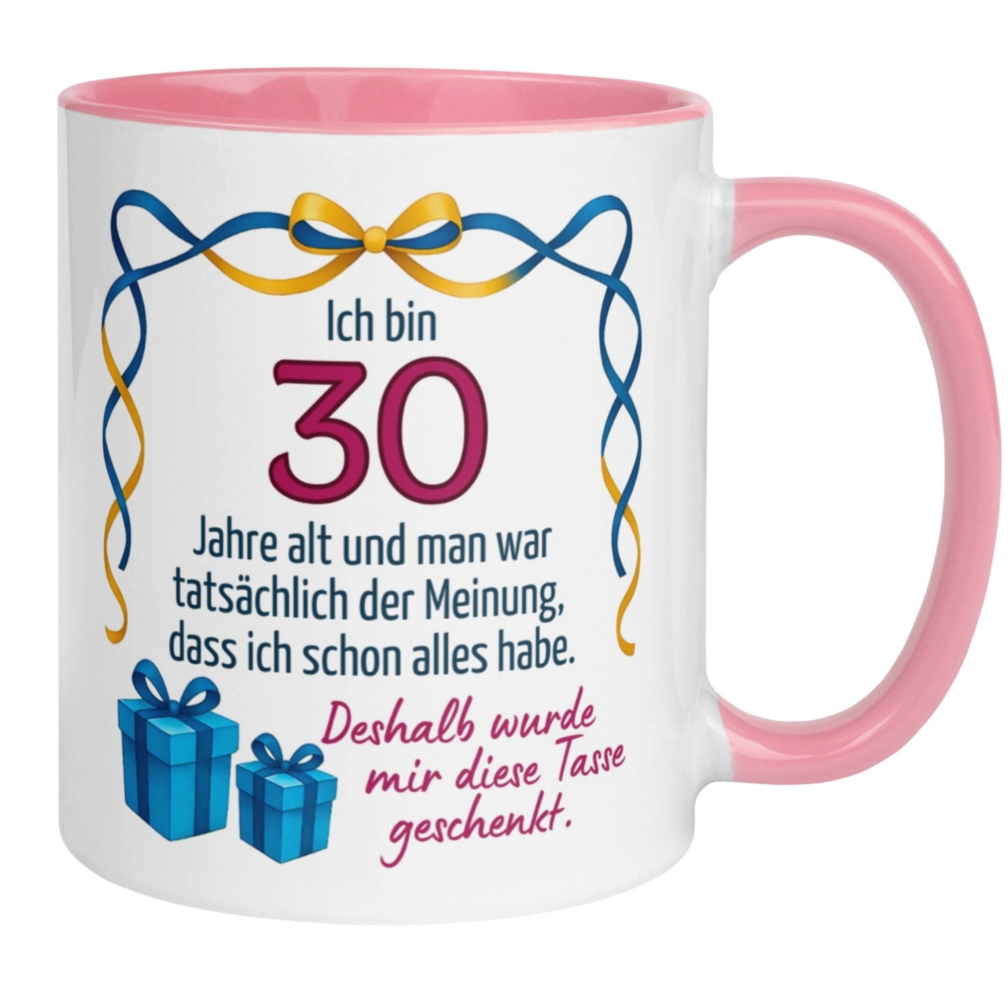 Momentals Tasse 30. Geburtstag Frau – Man war der Meinung – Geburtstagsgeschenk, Gratis Versand · Links-&Rechtshänder · Spülmaschinenfest
