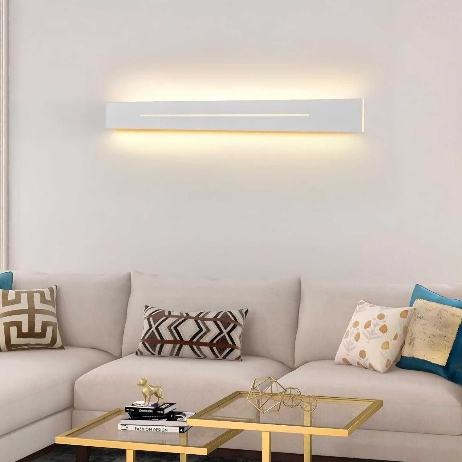 ZMH LED Wandleuchte Wandlampe innen weiß/schwarz 30cm 60cm 100cm, LED fest integriert, warmweiß